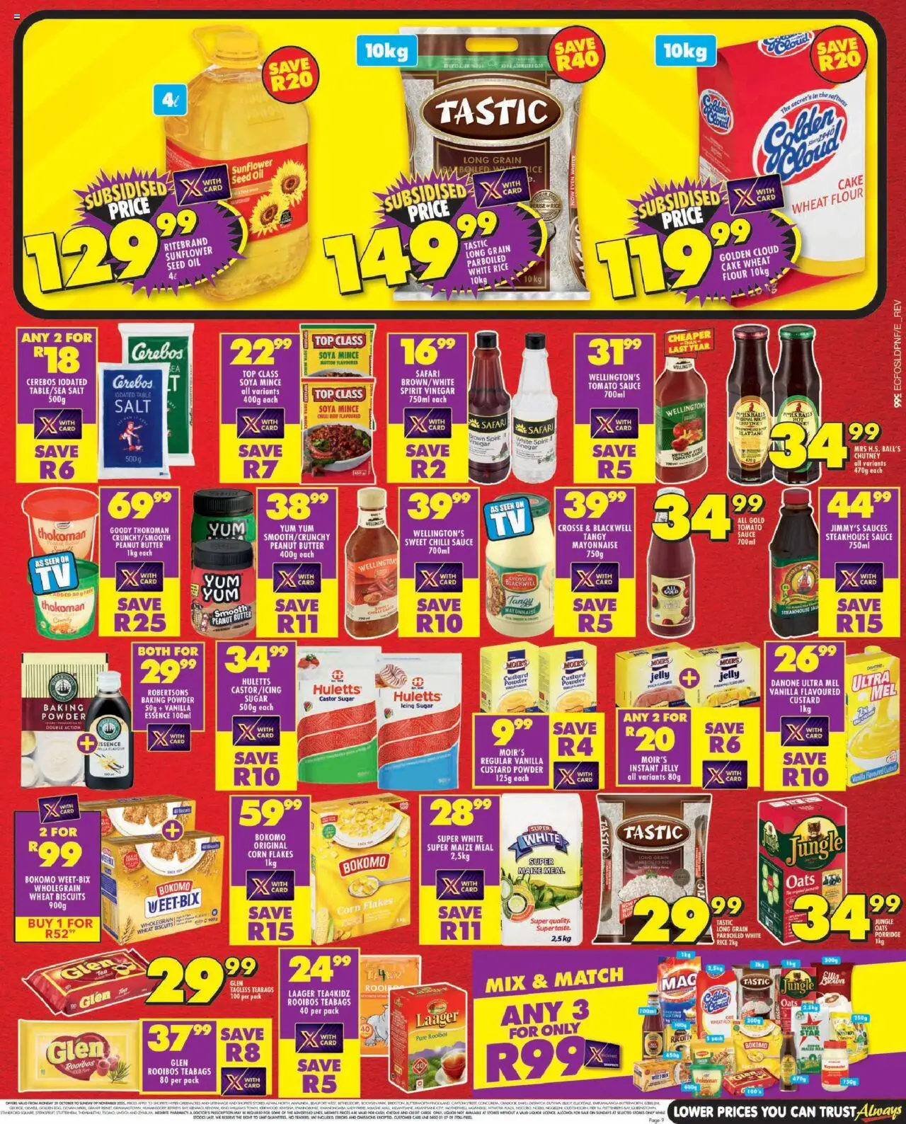 New Shoprite catalogue – valid from 20.10.2025 | Page: 9 | Products: Custard, Chutney, Light, Sauce