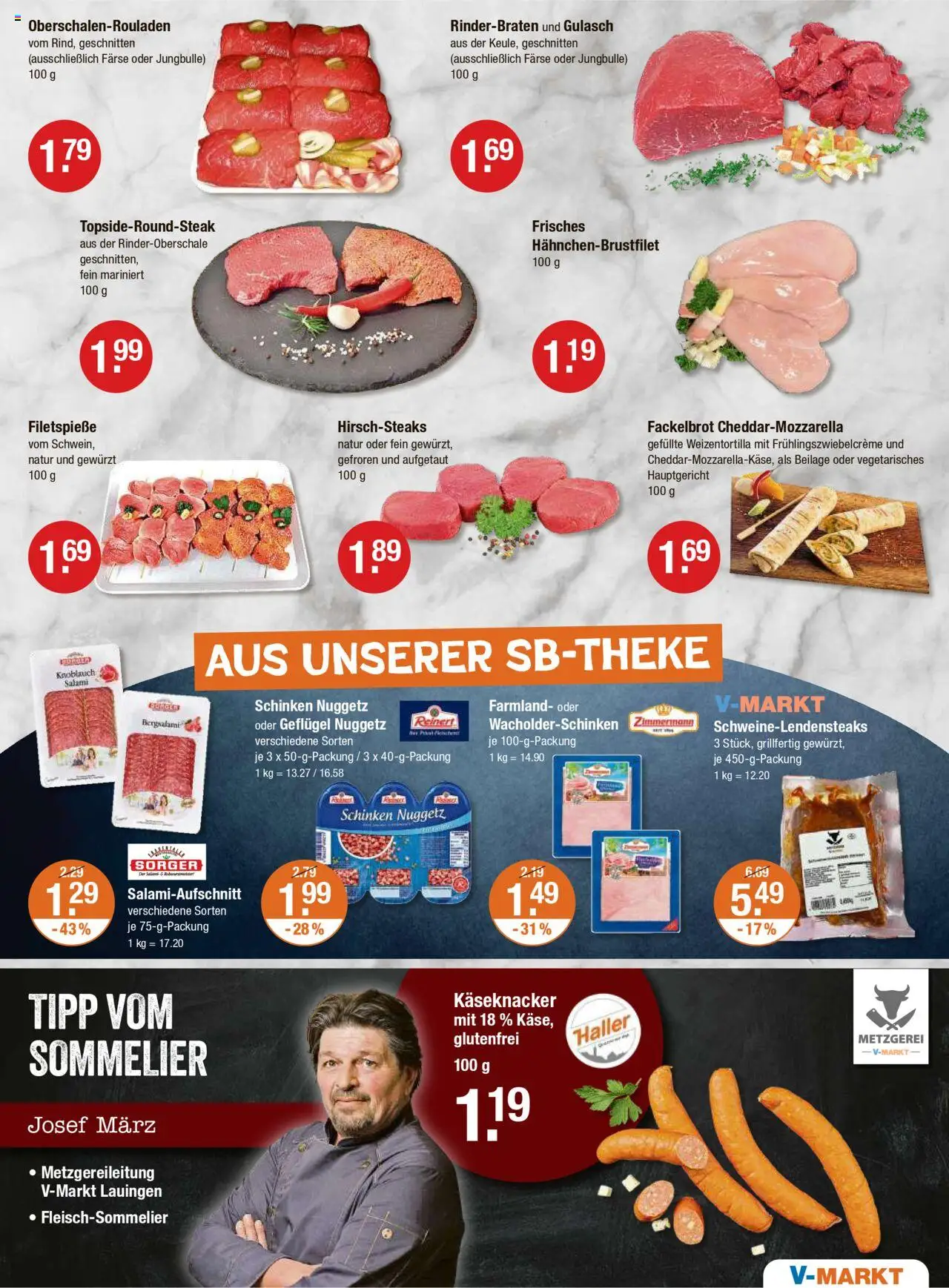 V-Markt - Hallertau/Oberpfalz - gültig ab dem 31.07.2025 | Seite: 3 | Produkte: Rinderbraten, Gulasch, Knoblauch, Salami