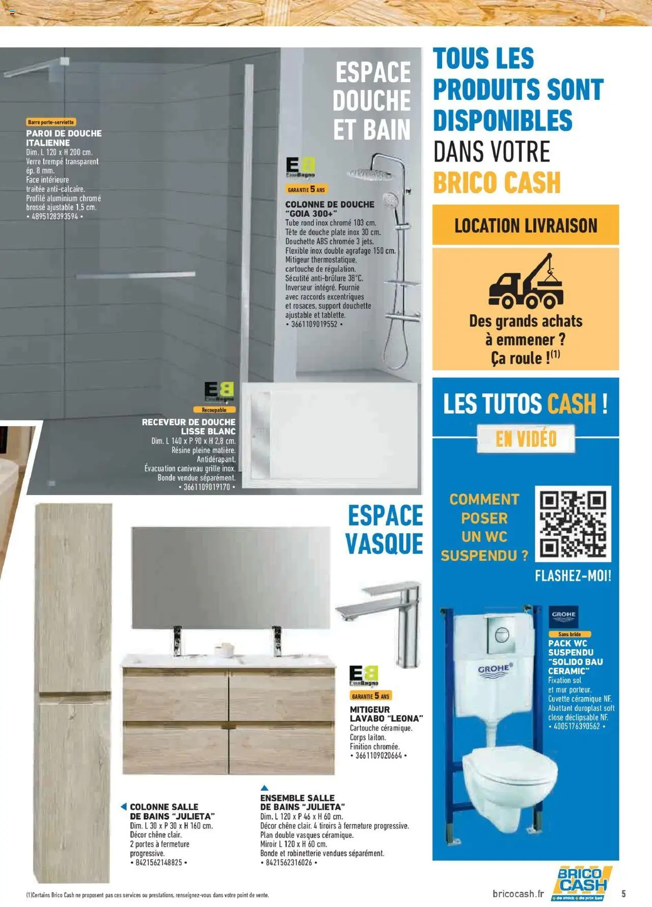 {H1} | Page: 5 | Produits: Vidéo, Lavabo, Douche, Cartouche