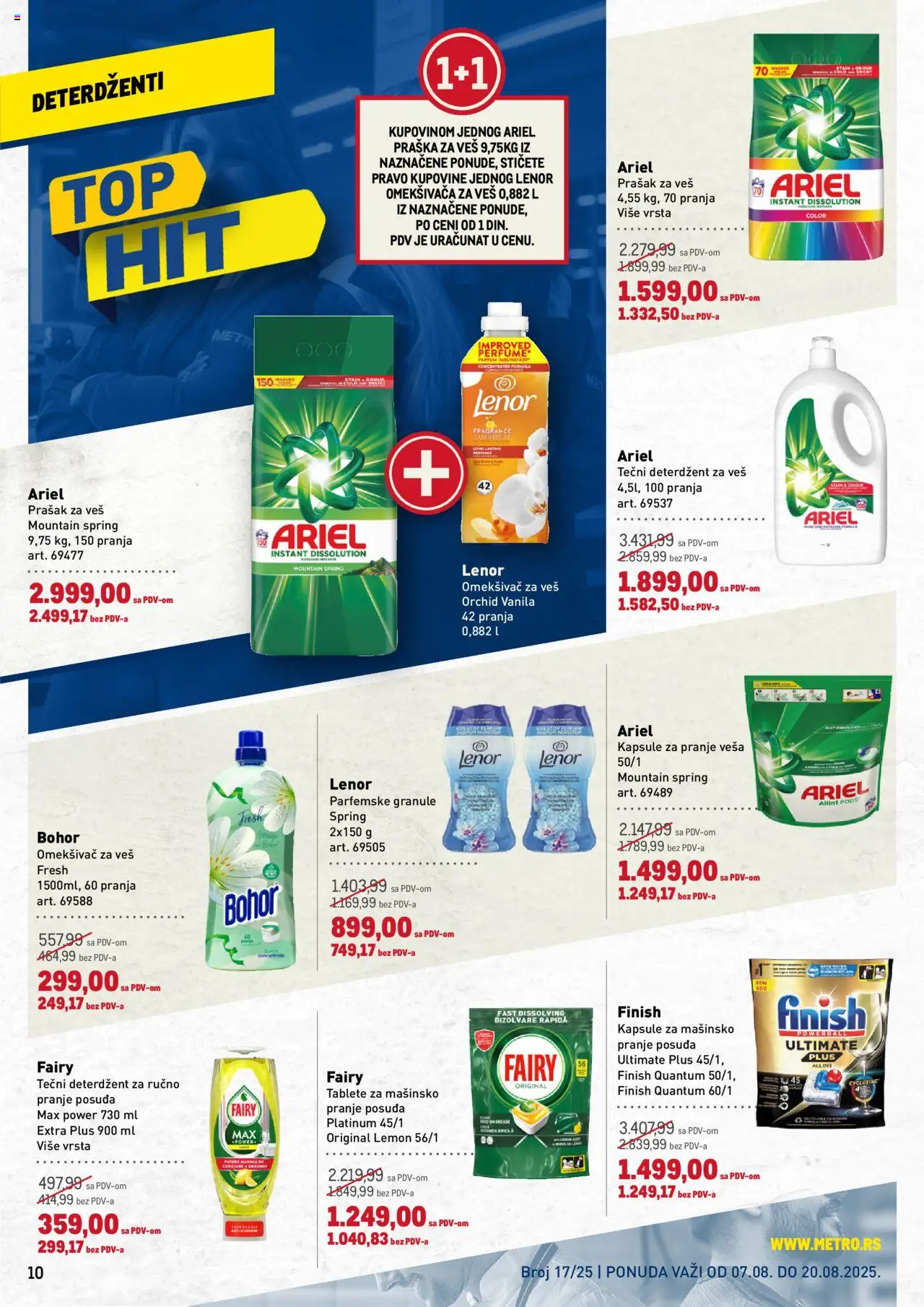 Metro katalog - važi od 07.08.2025 | Strana: 10 | Proizvode: Tečni deterdžent, Ariel, Kapsule, Prašak za veš