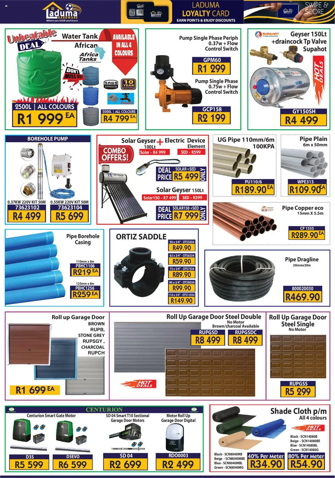 New Laduma Hardware catalogue – valid from 01.09.2025 | Page: 3 | Products: Tank, Switch, Geyser, Water