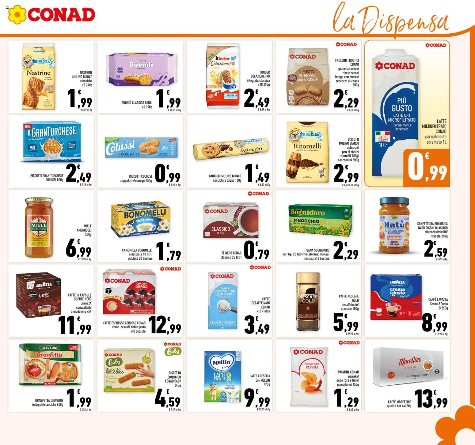 Volantino Conad del 11.03.2026 | Pagina: 15 | Prodotti: Pomodorini, Patatine, Caffe in capsule, Miele