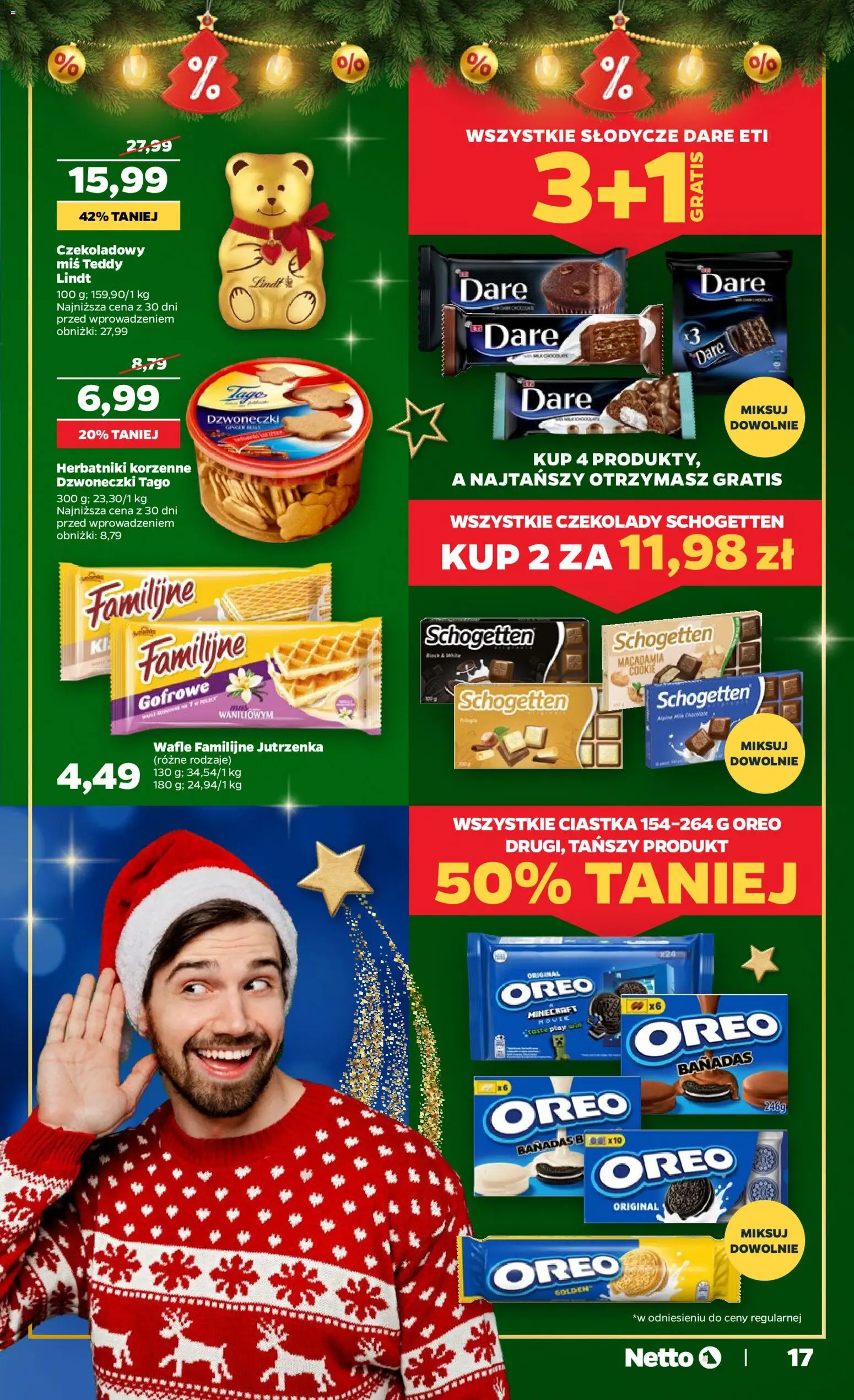 Netto gazetka - Świąteczne jedzenie od 04.12.2025 | Strona: 17 | Produkty: Słodycze, Wafle, Herbatniki, Ciastka