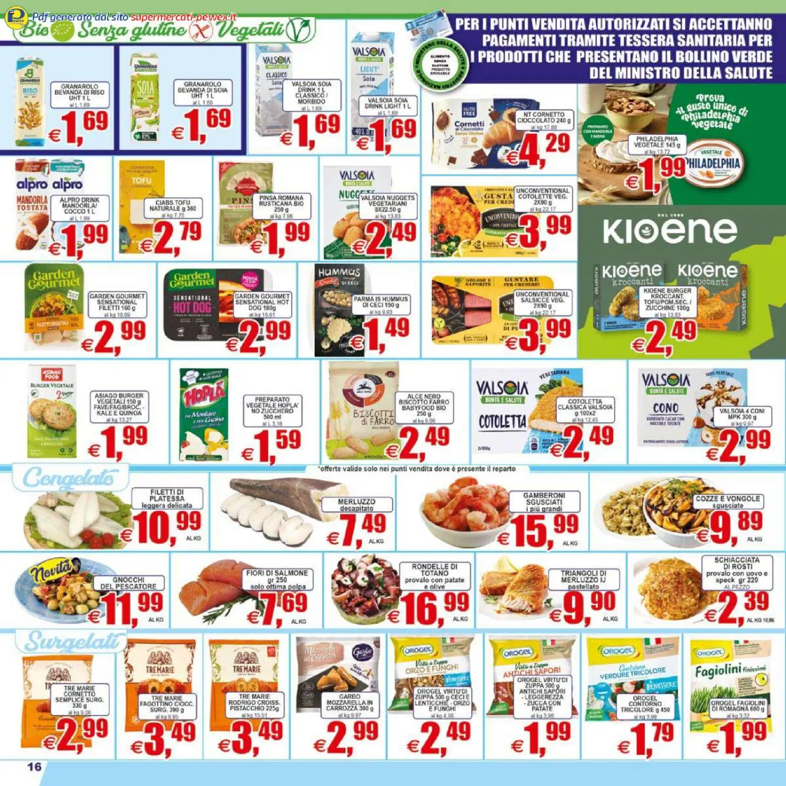 Volantino Pewex del 07.04.2026 | Pagina: 16 | Prodotti: Verdure, Gamberoni, Zucchine, Totano