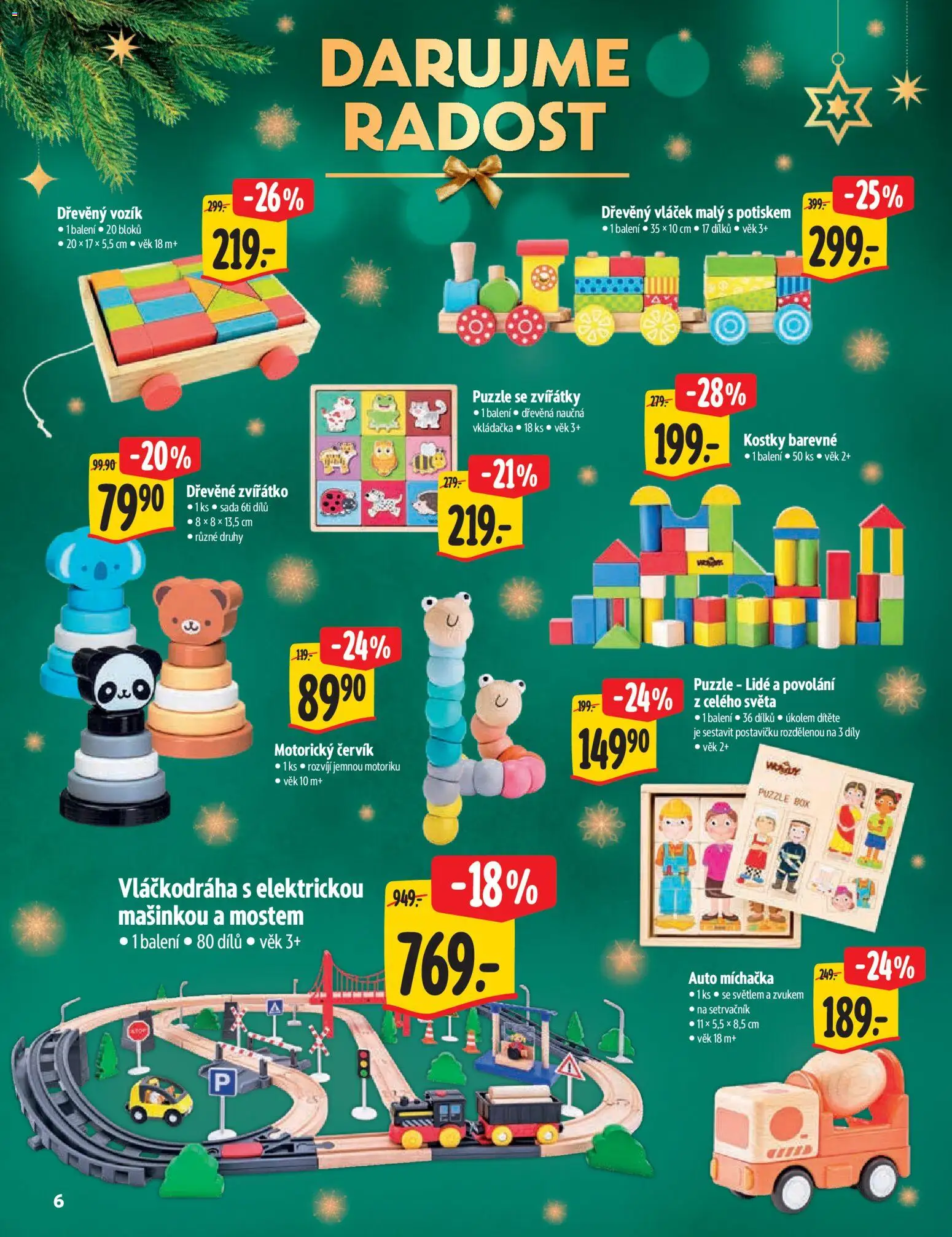 Albert katalog - Hypermarket - Vánoce od 12.11.2025 | Strana: 6 | Produkty: Vkládačka, Puzzle, Kostky, Vláčkodráha