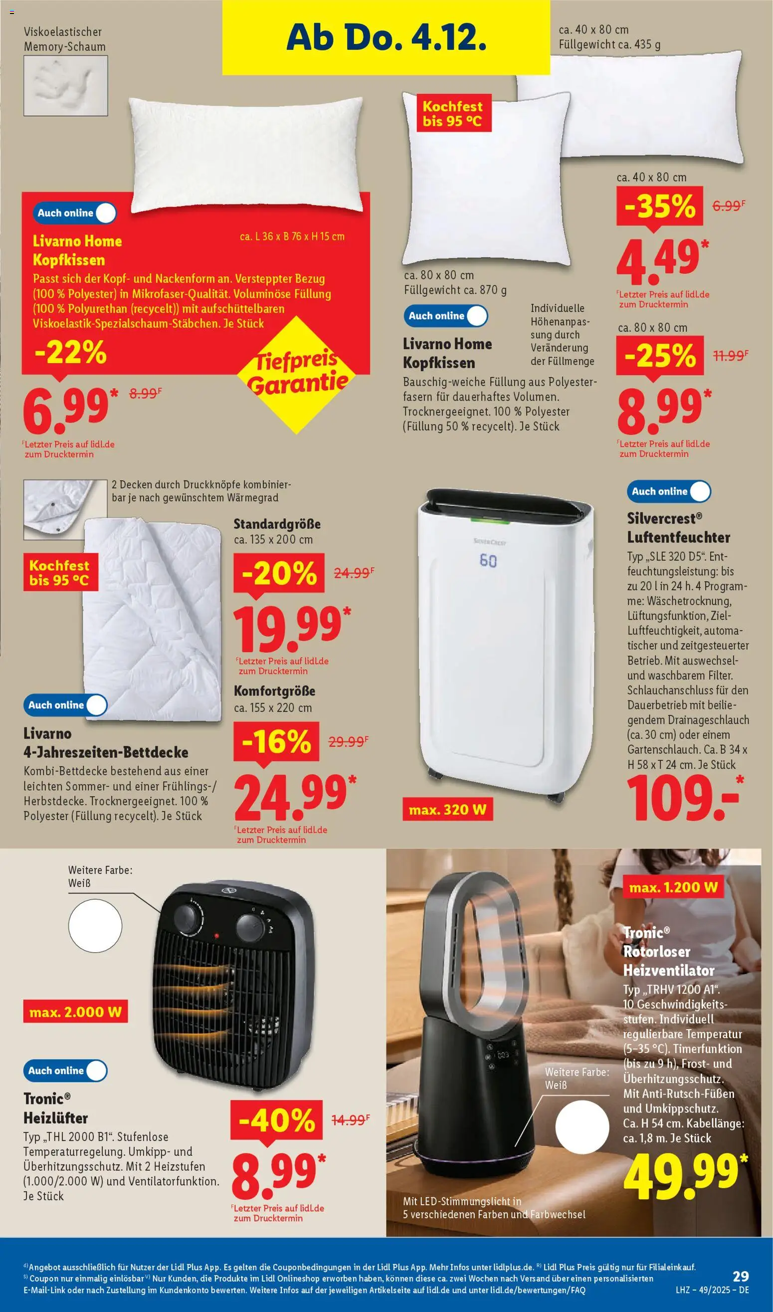 Lidl Prospekt Uffenheim – gültig ab 01.12.2025 | Seite: 47 | Produkte: Kopfkissen