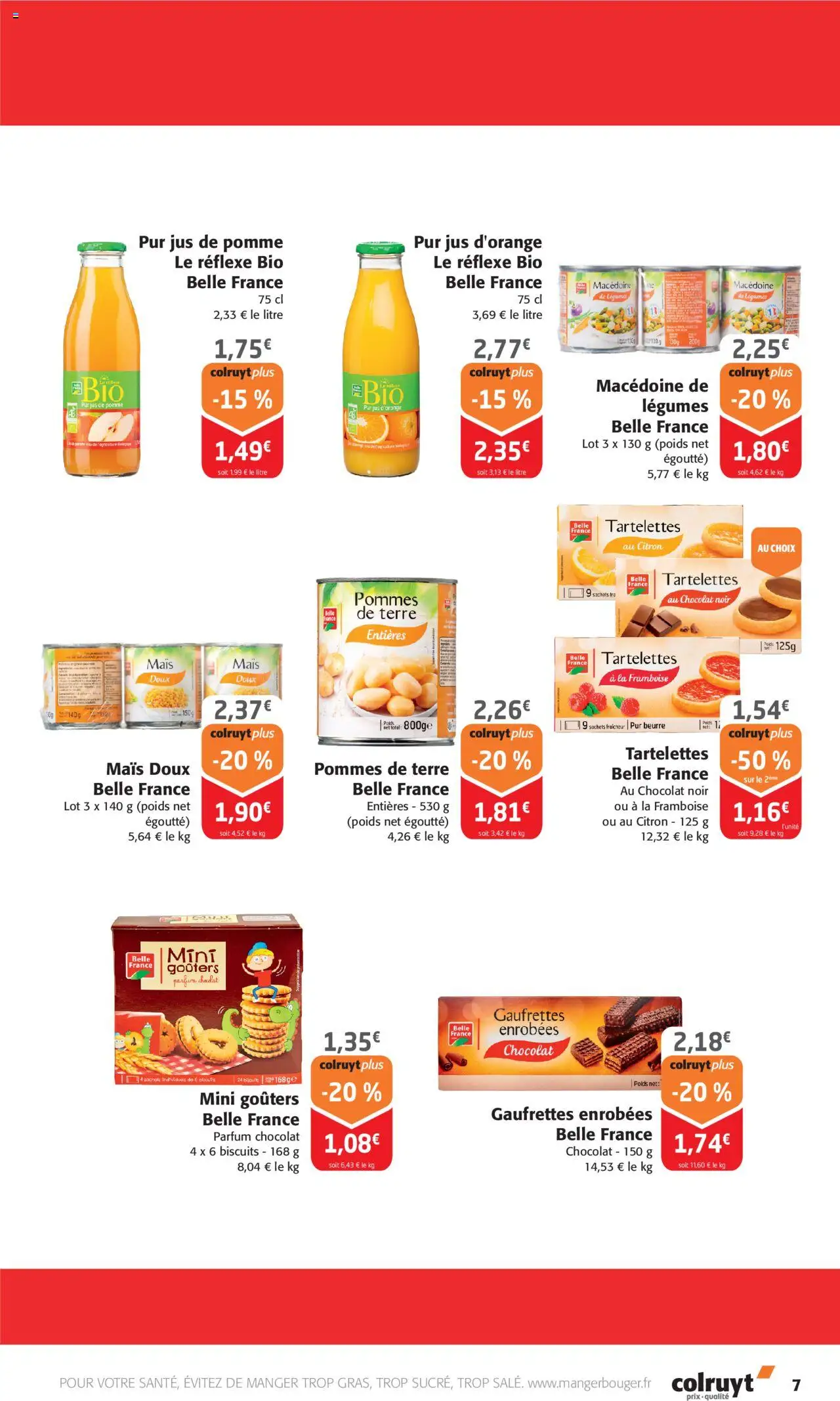  | Page: 7 | Produits: Pomme, Jus, Biscuits, Pommes de terre