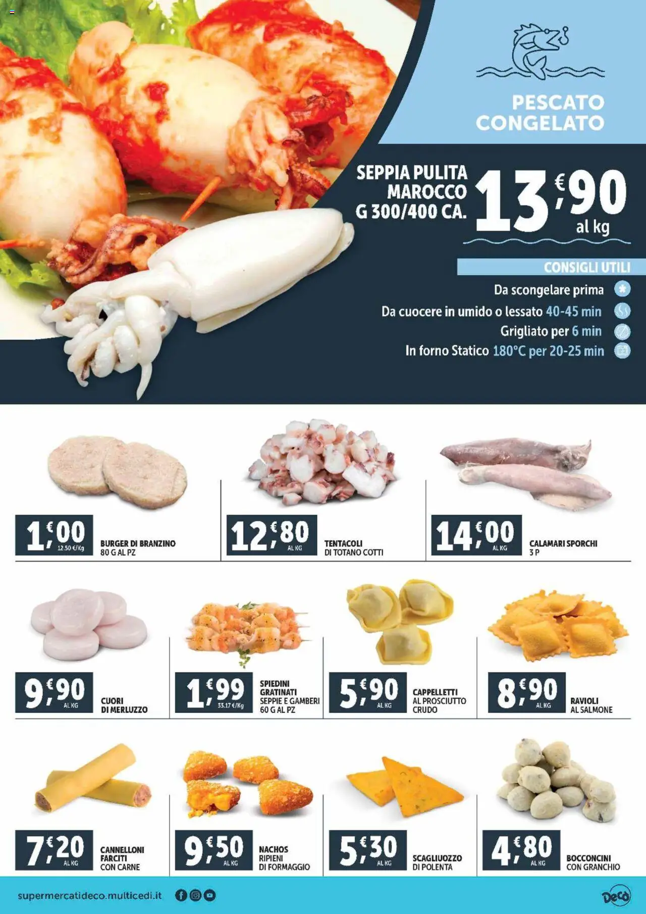 Volantino Decò del 11.09.2025 | Pagina: 3 | Prodotti: Merluzzo, Gamberi, Calamari, Forno