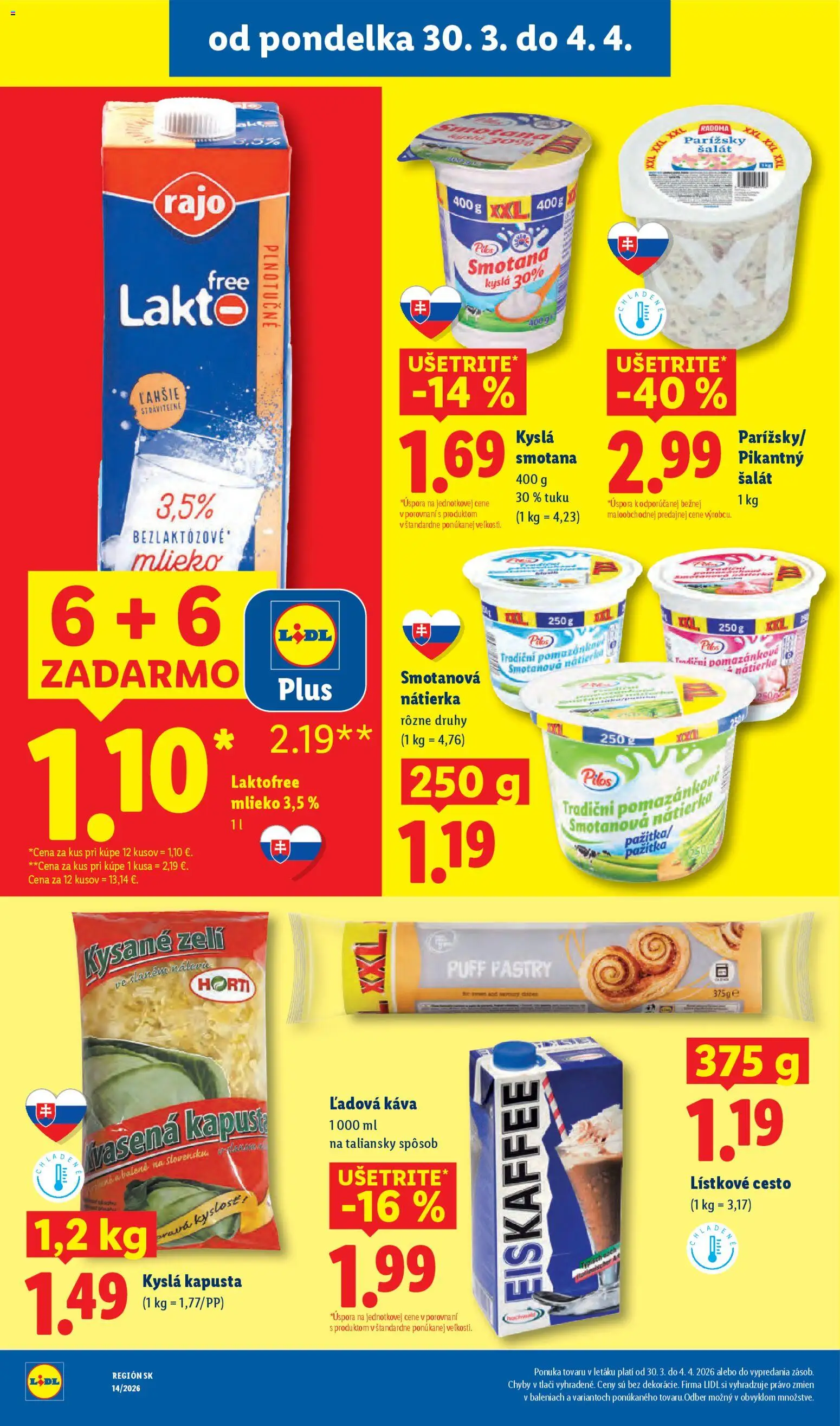 Nové Lidl akcie – leták je platný od 30.03.2026 | Strana: 32 | Produkty: Kapusta, Pažítka, Káva, Smotana