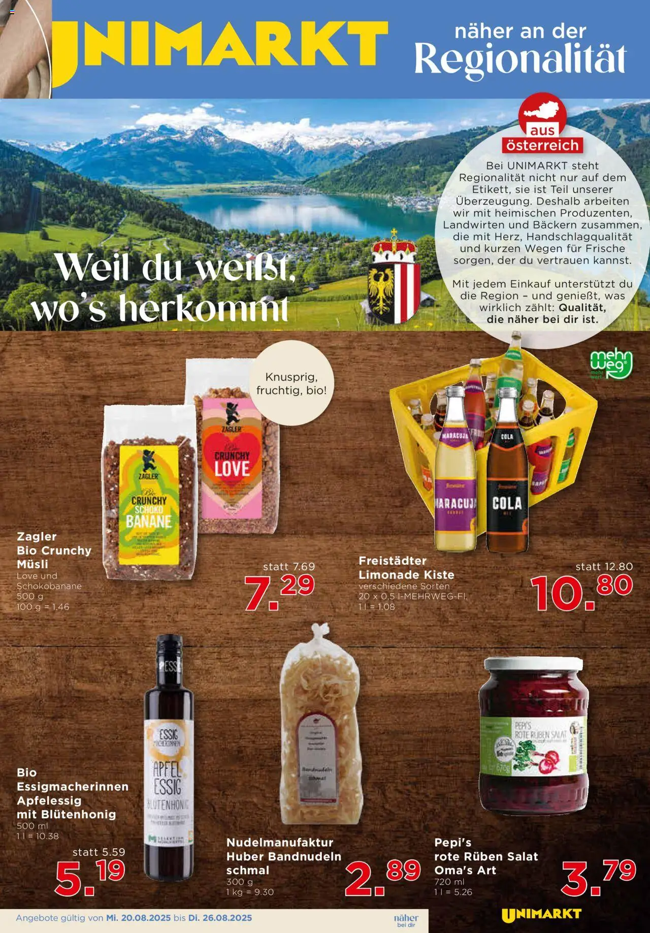 Unimarkt Mühlviertel gültig ab 20.08.2025 | Seite: 7 | Produkte: Salat, Äpfel