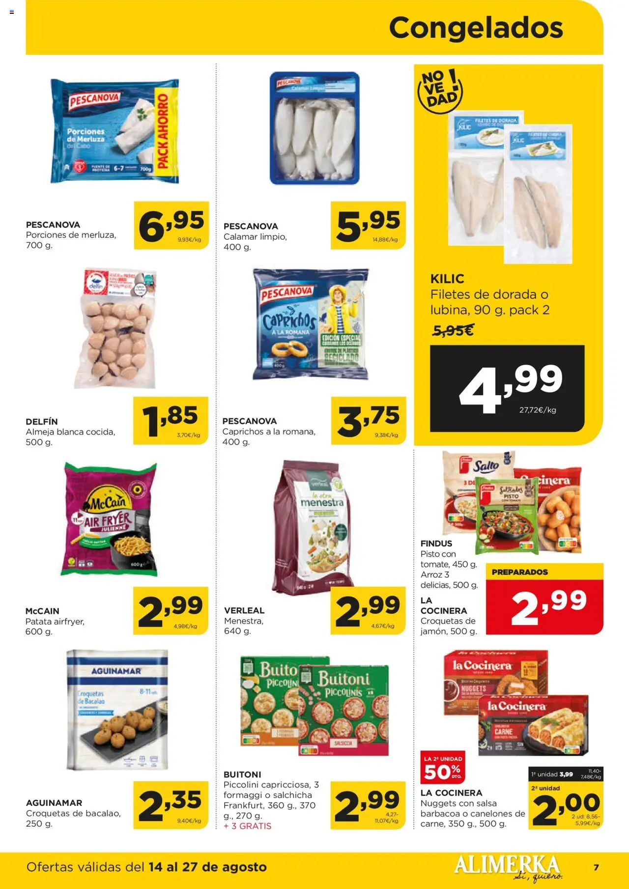 Alimerka folleto Castilla y León │ válido desde el 14.08.2025 | Página: 7 | Productos: Arroz, Barbacoa, Croquetas, Nuggets
