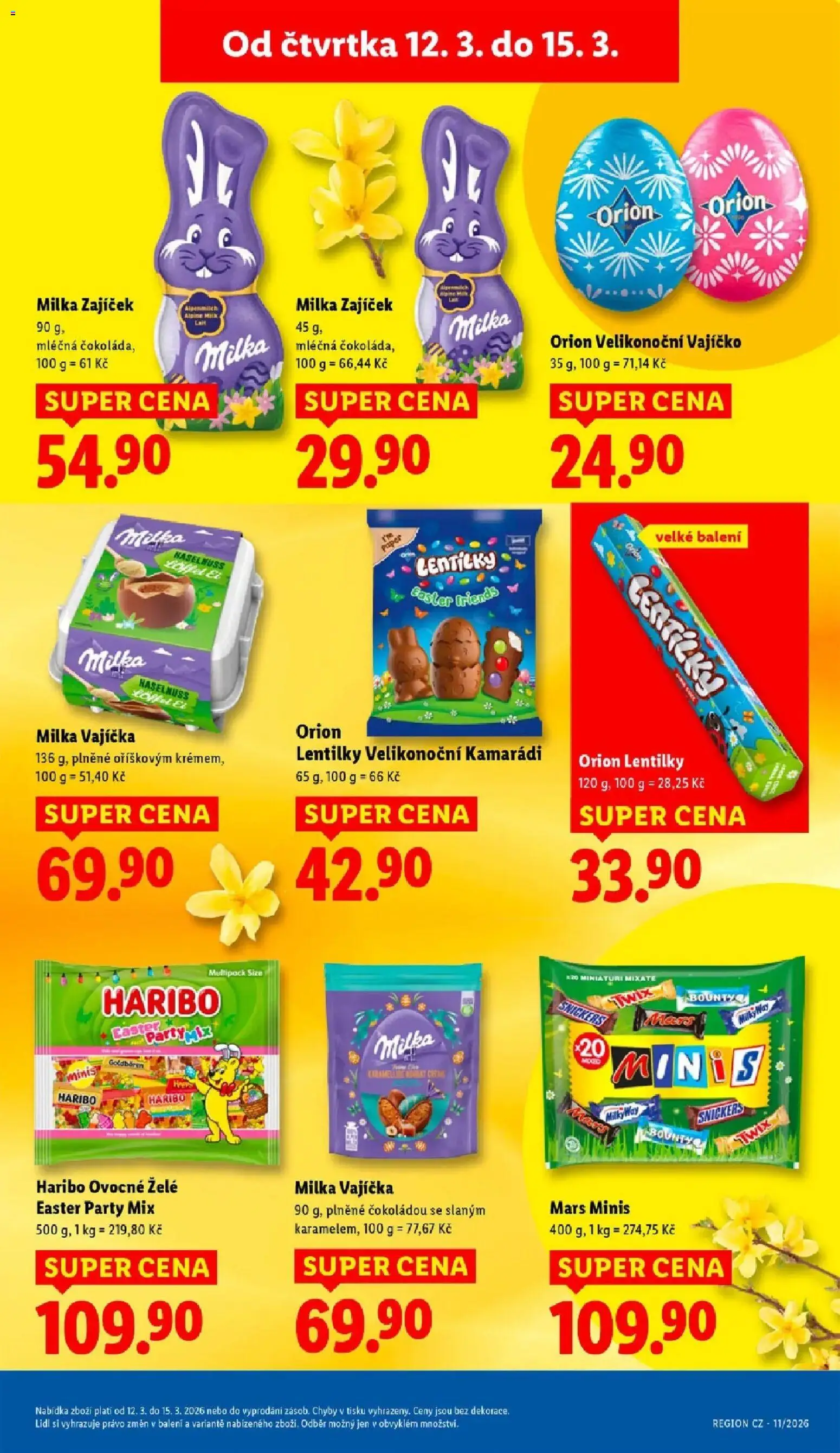 Lidl aktuální leták od 12.03.2026 | Strana: 25 | Produkty: Vajíčka, Haribo, Twix, Lentilky