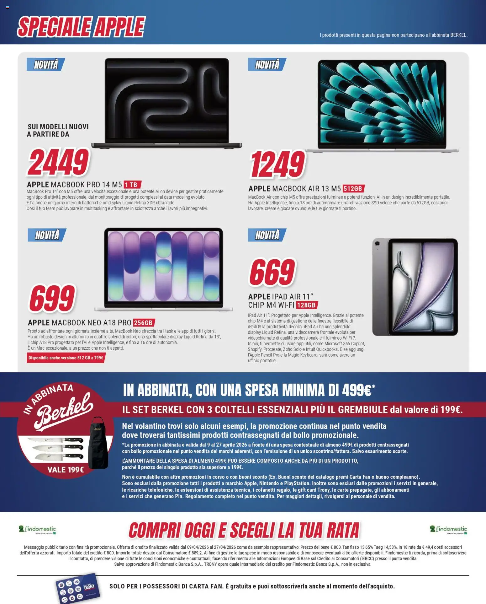 Volantino Trony del 09.04.2026 | Pagina: 38 | Prodotti: Fan, Ipad, Grembiule, Macbook