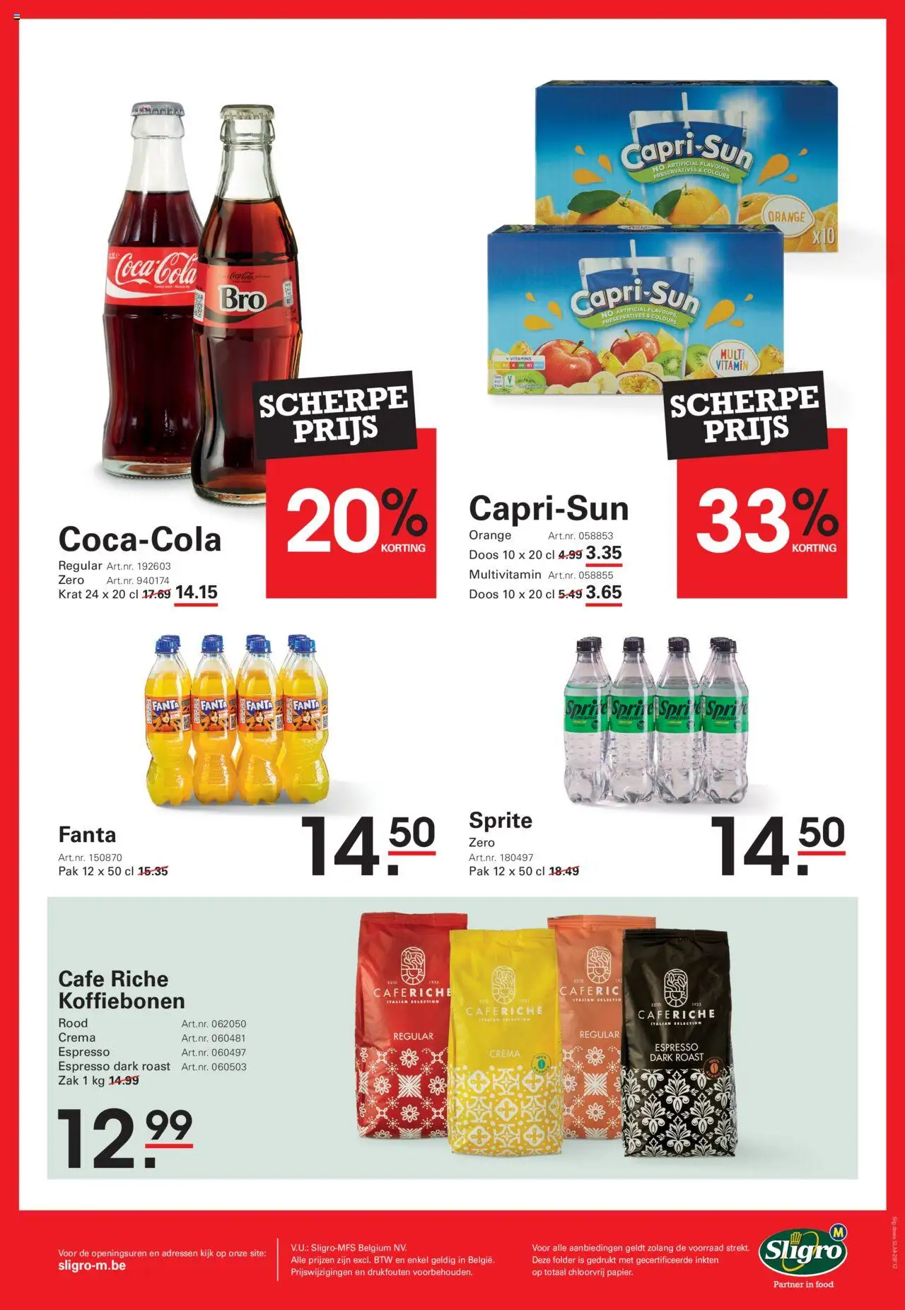  | Pagina: 8 | Producten: Coca Cola, Fanta, Sprite, Koffiebonen