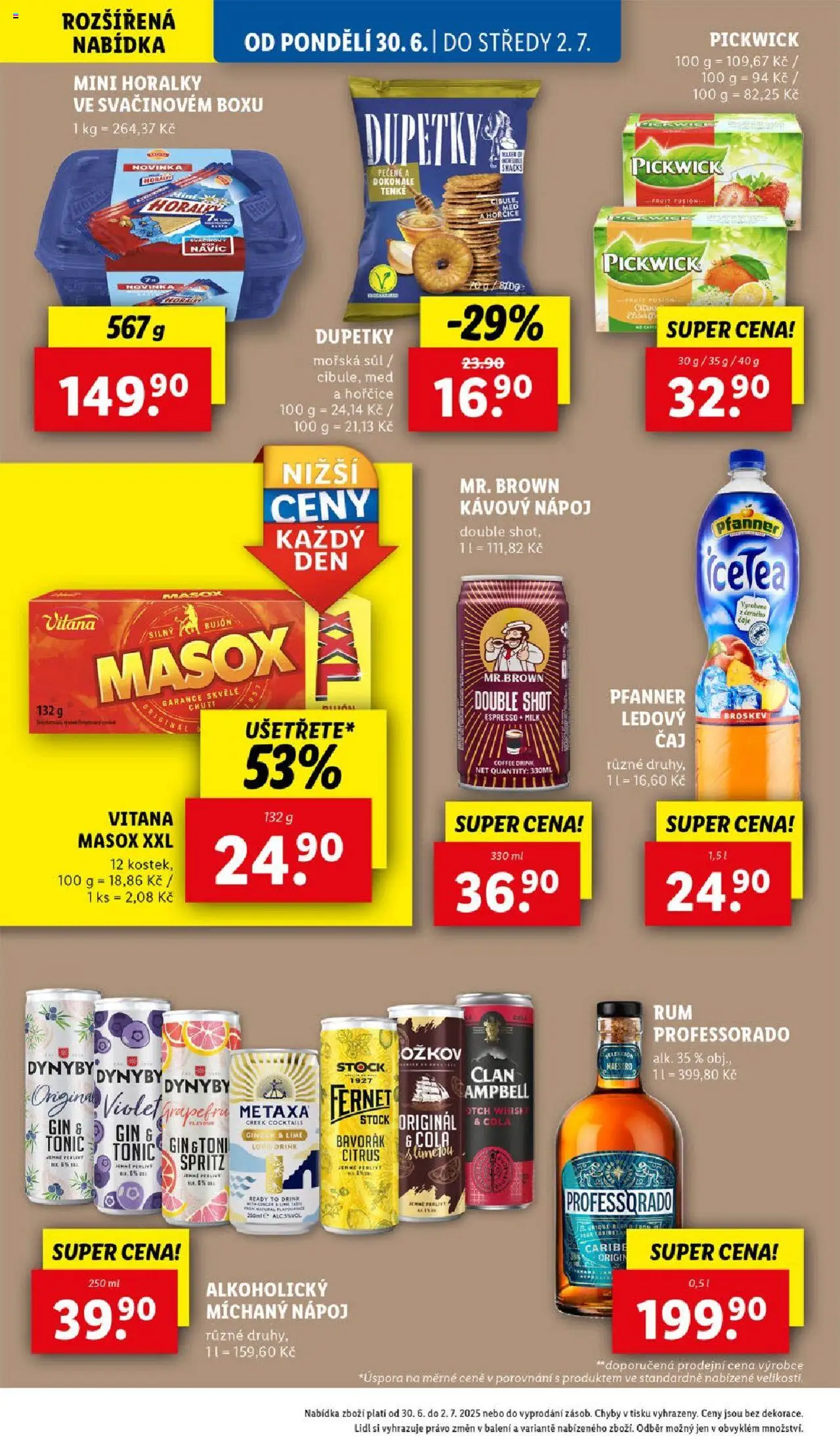 Lidl leták od 30.06.2025 | Strana: 30 | Produkty: Ledový čaj Pfanner, Čaj, Med, Cola