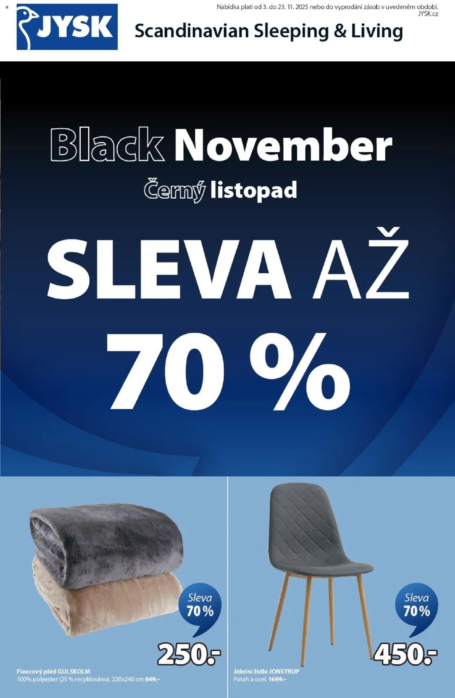JYSK Black Friday od 03.11.2025 | Strana: 1 | Produkty: Židle