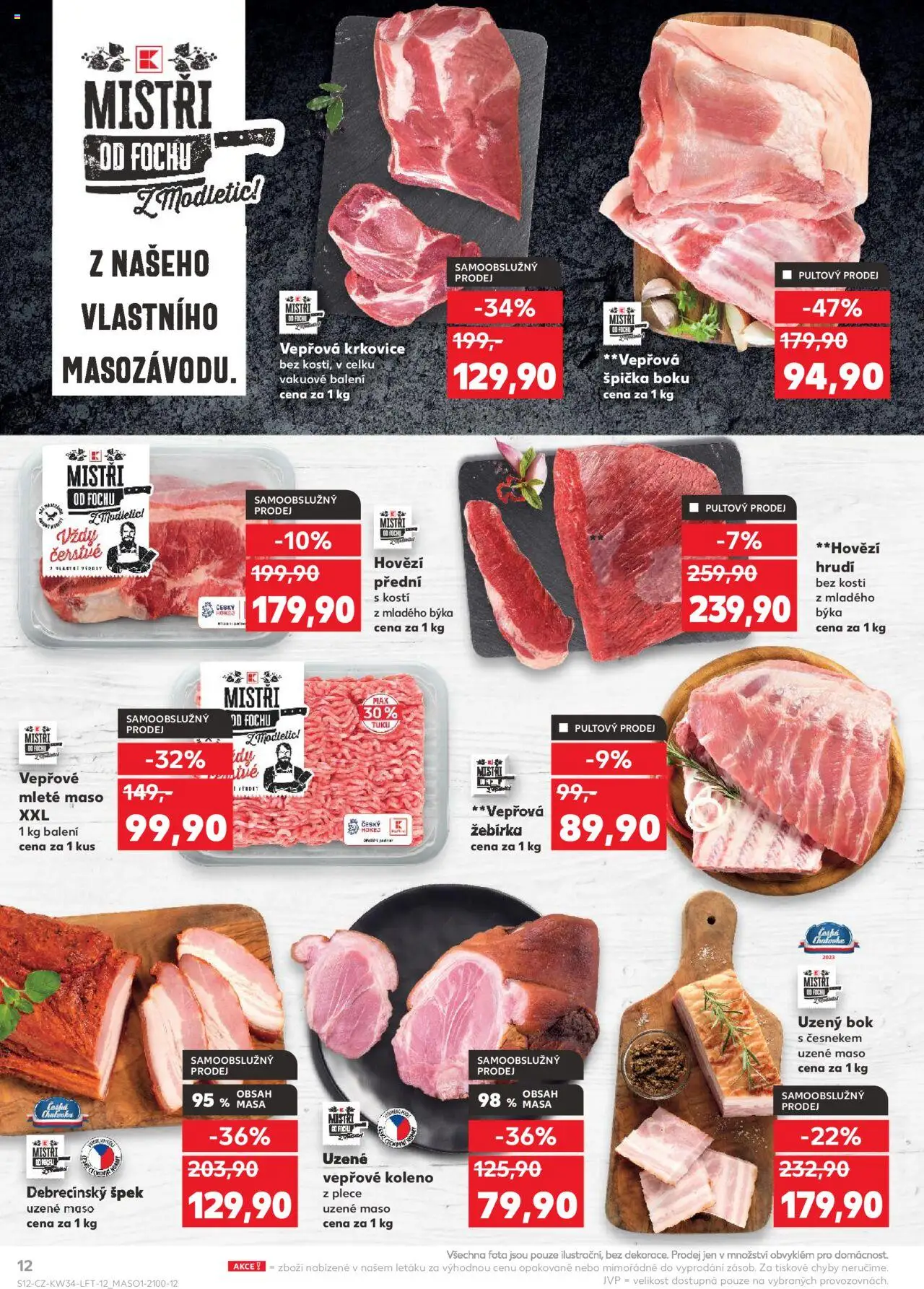 Kaufland leták - Plzeň od 20.08.2025 | Strana: 12 | Produkty: Mleté maso, Maso, Uzené vepřové koleno, Vepřová krkovice