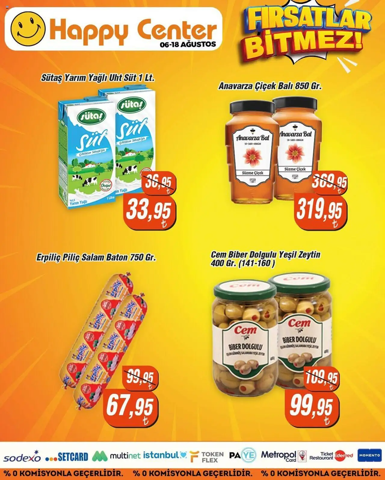 Happy Center Katalog - 06.08.2025 tarihinden itibaren geçerlidir | Sayfa: 12 | Ürünler: Süt, Salam, Biber, Zeytin