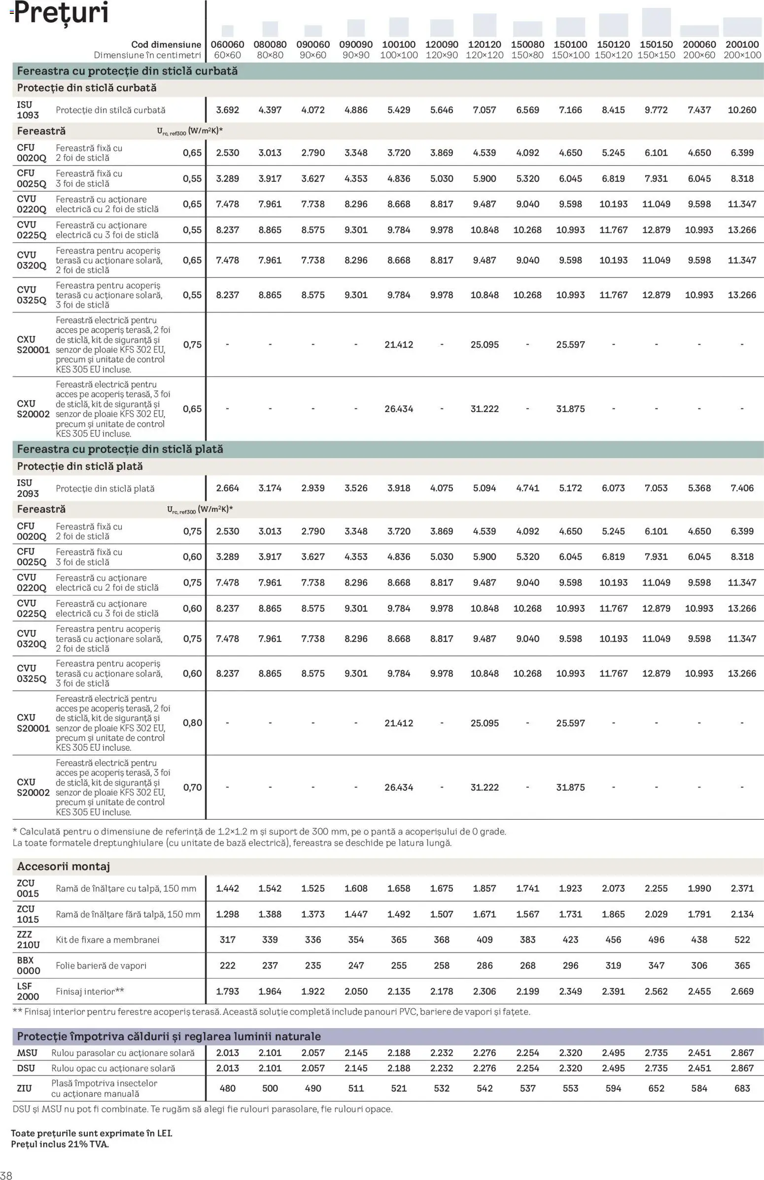 Noul catalog Velux – valabil de la 03.02.2026 | Pagină: 38 | Produse: Fereastră