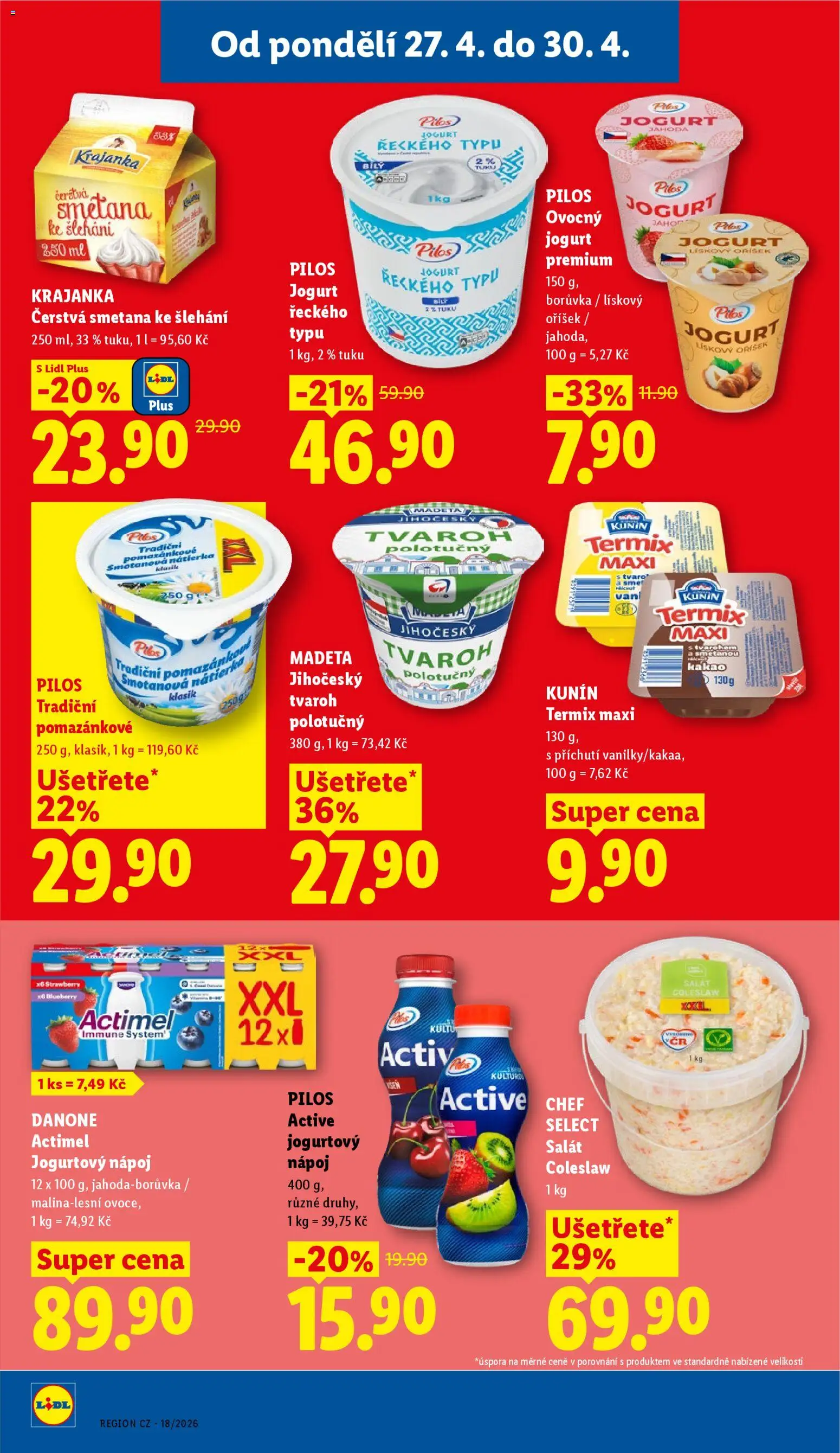 Lidl leták od 27.04.2026 | Strana: 24 | Produkty: Jogurt, Salát, Smetana ke šlehání, Kakao