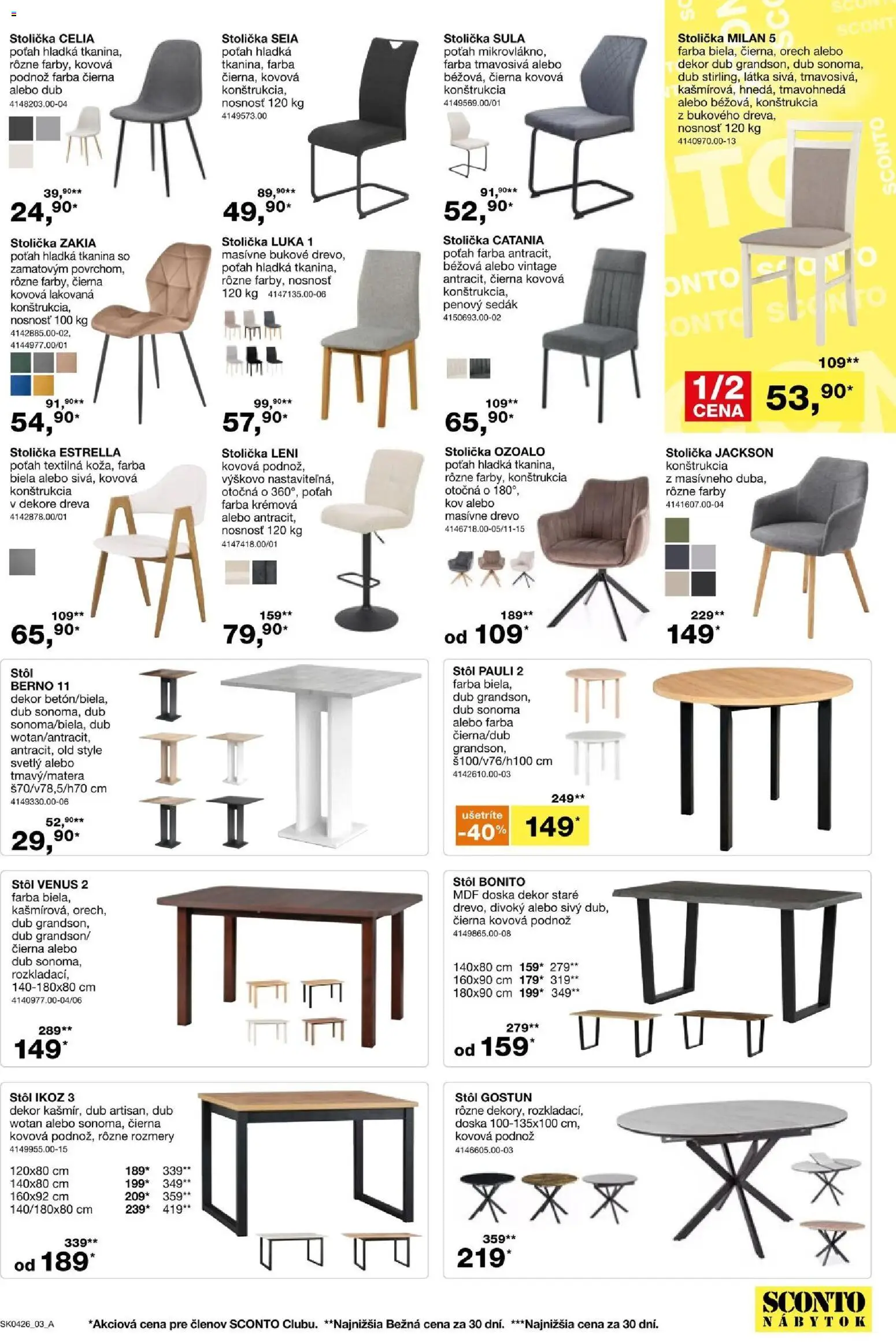 Nové Sconto nábytok akcie – leták je platný od 04.03.2026 | Strana: 3 | Produkty: Nábytok, Stôl