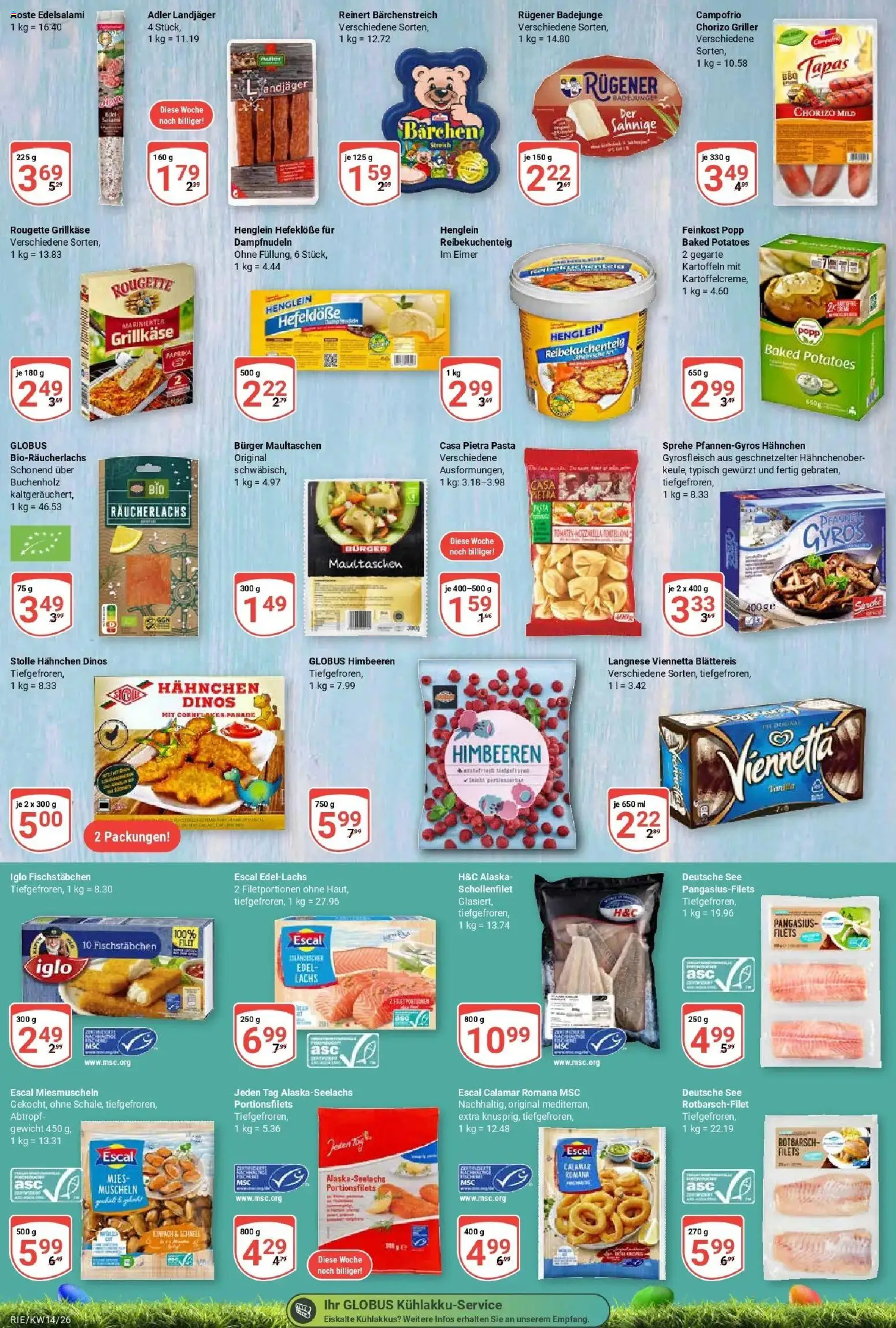 Globus prospekt Bochum-Riemke	 – gültig ab 30.03.2026 | Seite: 15 | Produkte: Langnese, Hahnchen, Iglo, Paprika