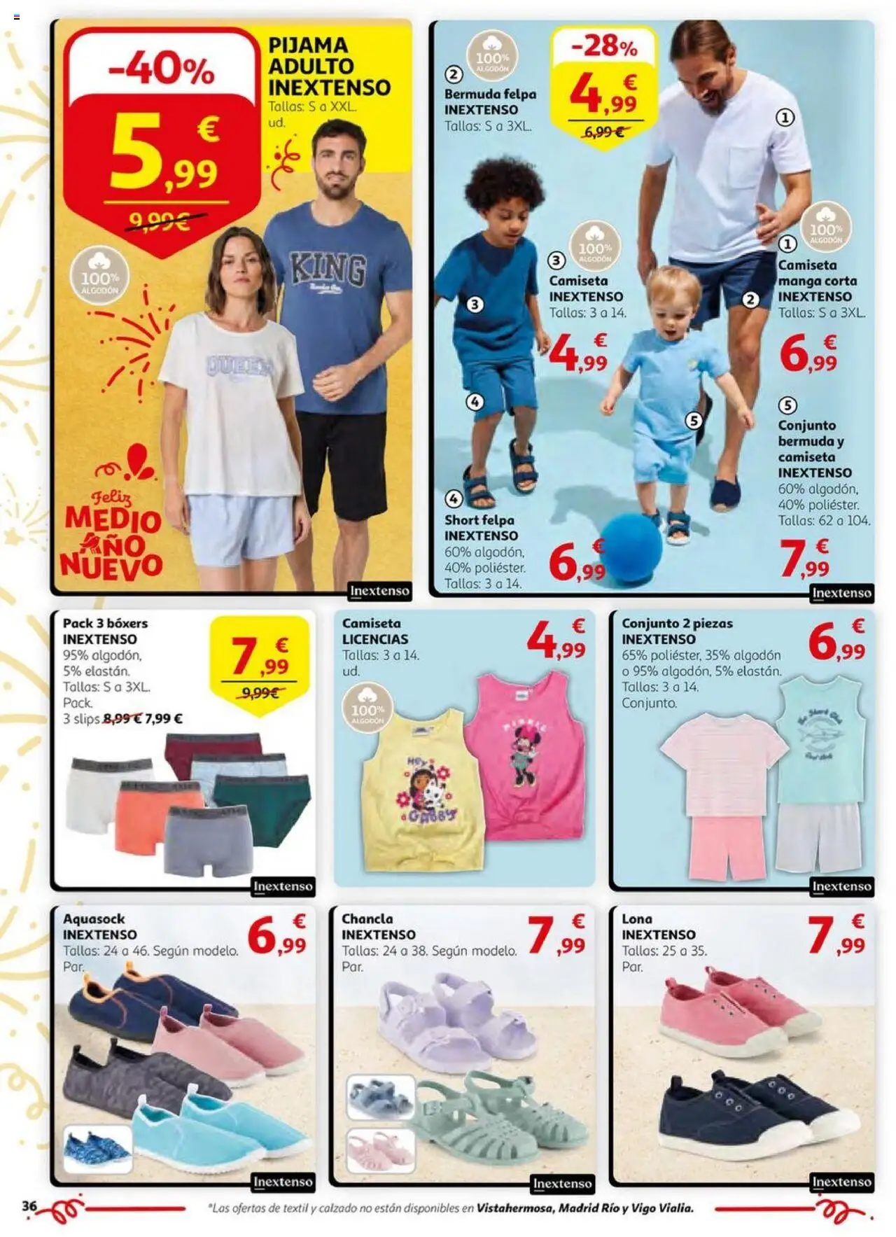 Alcampo - HG Unificado Nacional  │ válido desde el 03.06.2025 | Página: 36 | Productos: Pijama, Boxers, Camiseta manga corta