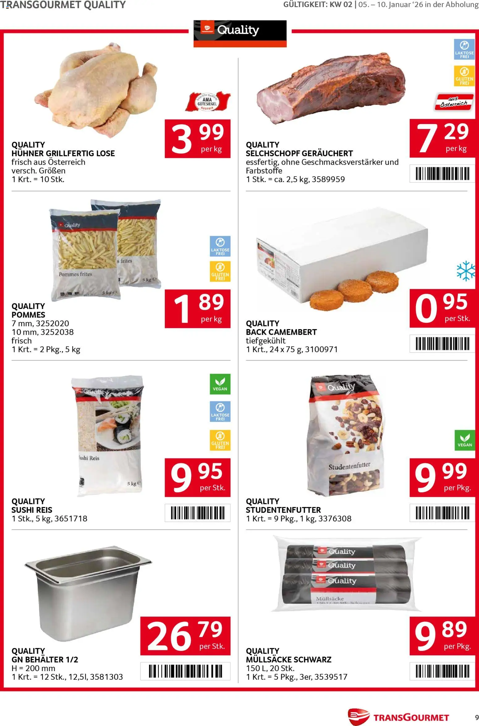 Transgourmet Flugblatt gültig ab 05.01.2026 | Seite: 9 | Produkte: Reis