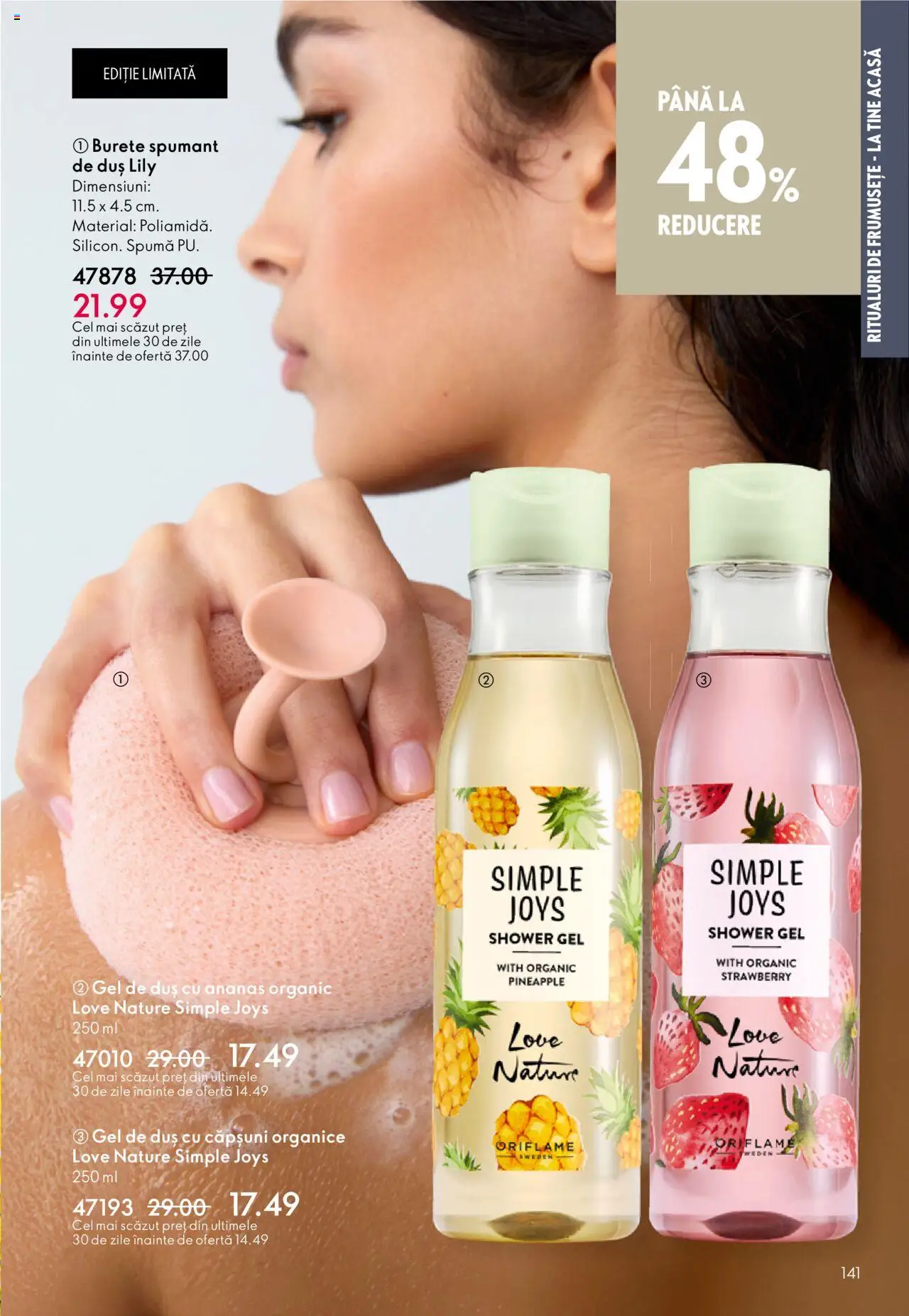 Oriflame catalog 13 2025 – valabil de la 10.09.2025 | Pagină: 141 | Produse: Duș, Burete, Ananas, Căpșuni