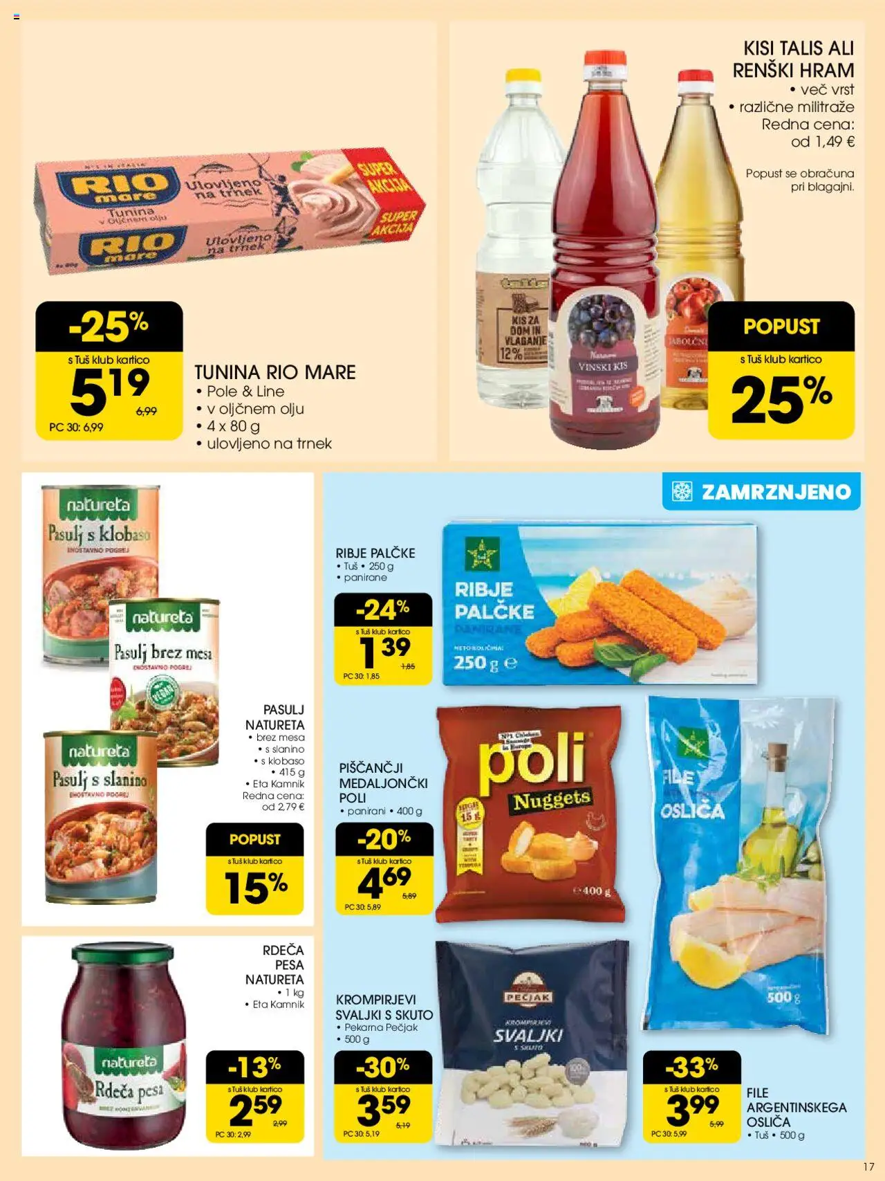 Tuš katalog │ velja od 30.07.2025 | Stran: 17 | Izdelki: Pekarna, Kis, Pesa