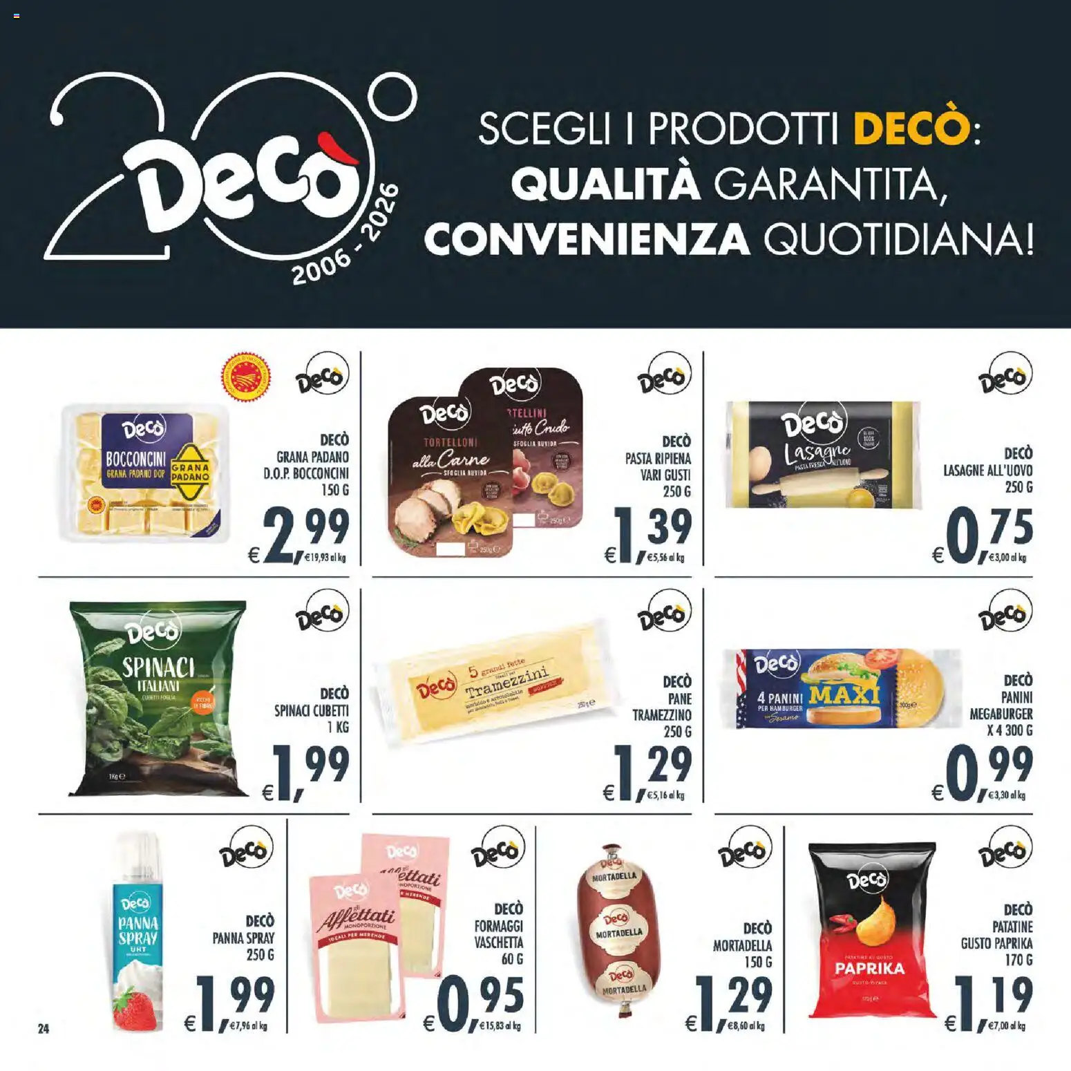 Volantino Decò del 27.03.2026 | Pagina: 27 | Prodotti: Pane, Panna, Spinaci, Grana Padano