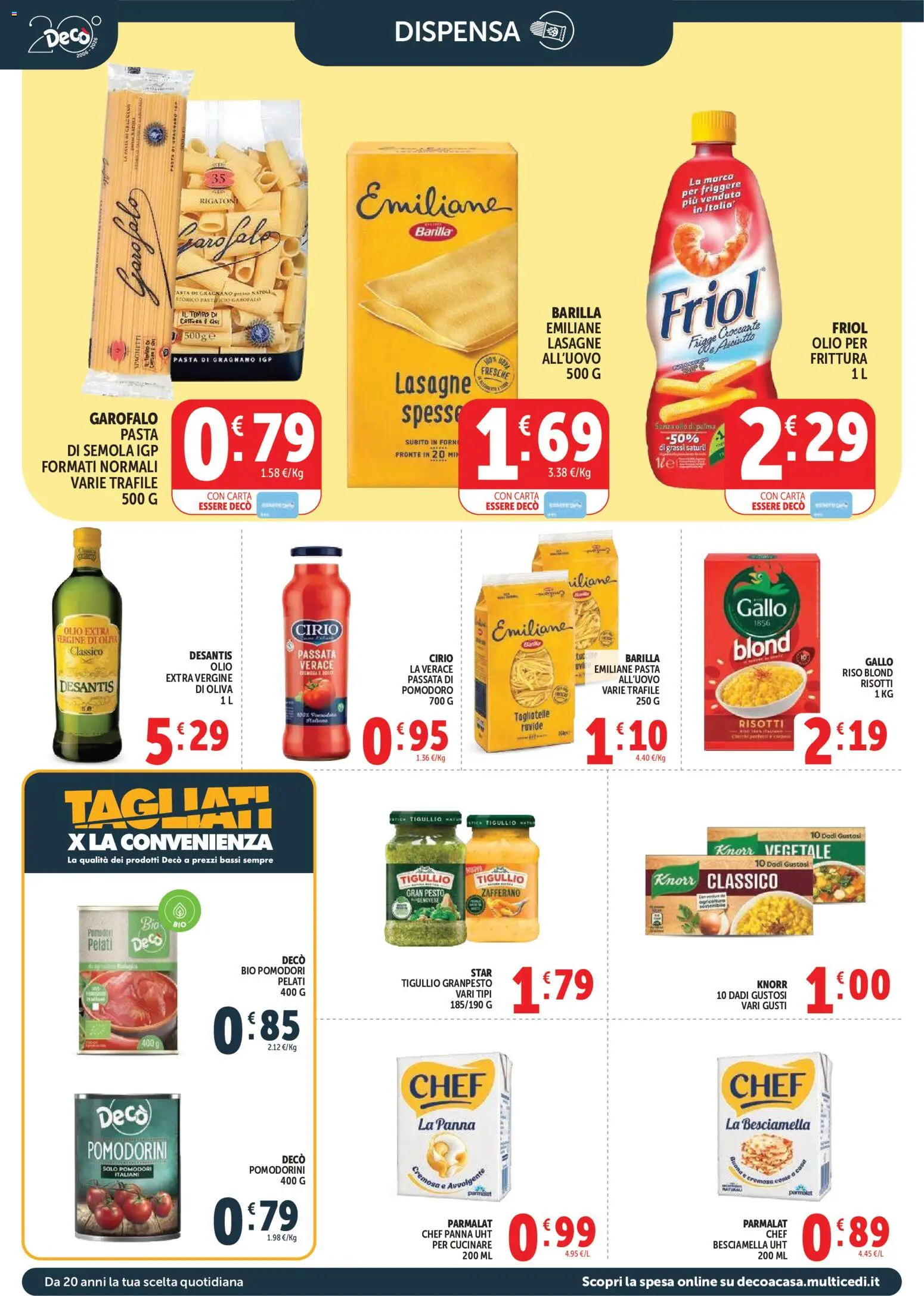 Volantino Decò del 27.03.2026 | Pagina: 16 | Prodotti: Riso, Pomodori, Pesto, Besciamella