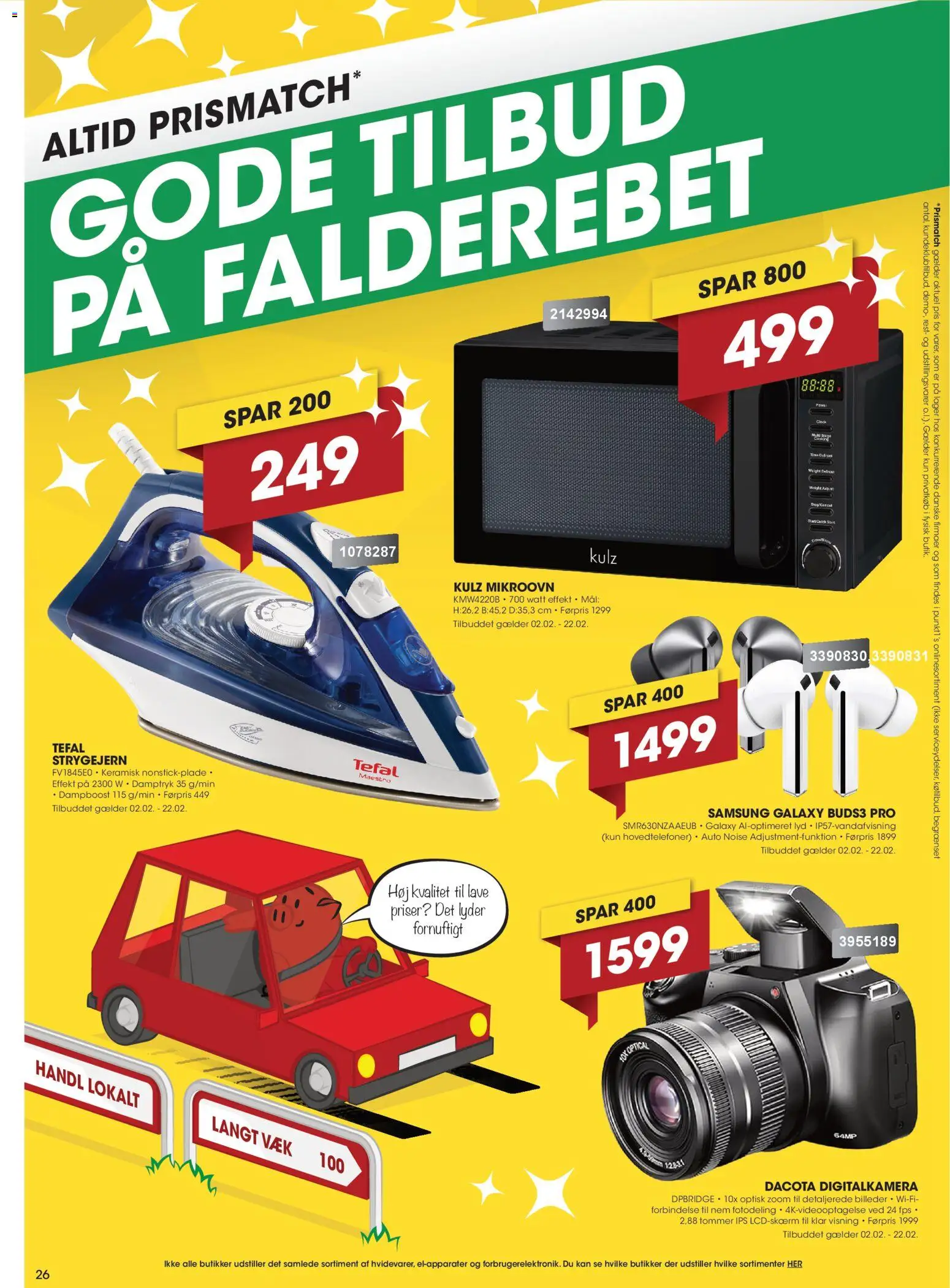 Punkt1 tilbudsavis – gyldig fra 02.02.2026 | Side: 26 | Produkter: Lyd, Hovedtelefoner, Søm, Strygejern