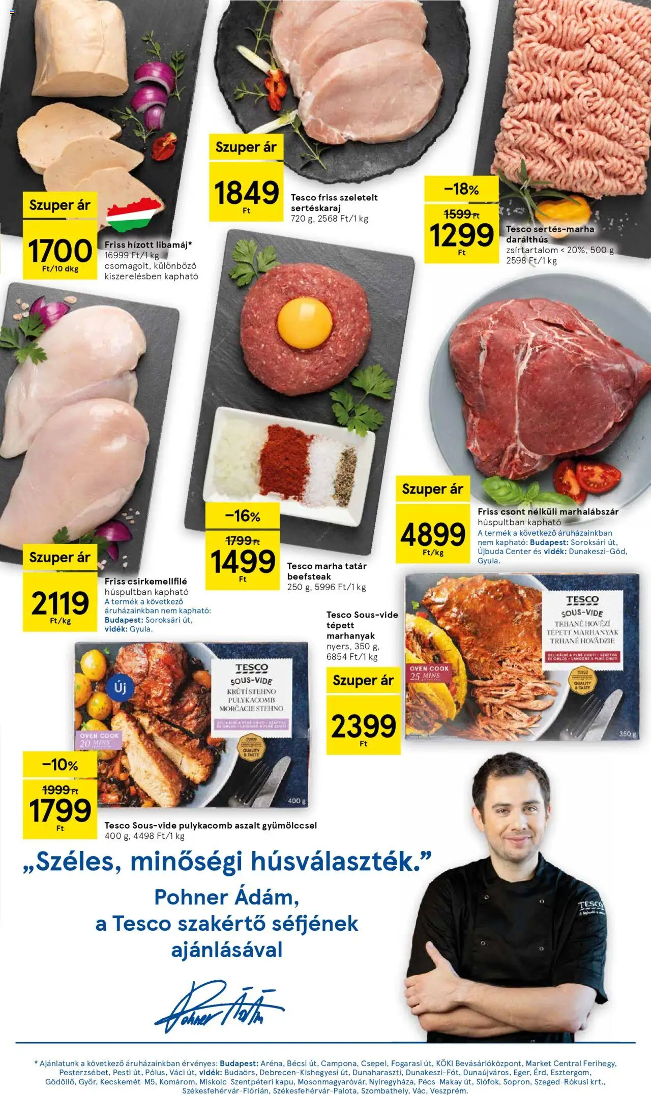 Tesco akciós ujság - amely érvényes a következő dátumtól: 21.10.2025 | Oldal: 3 | Termékek: Marhalábszár, Sertéskaraj, Pulykacomb