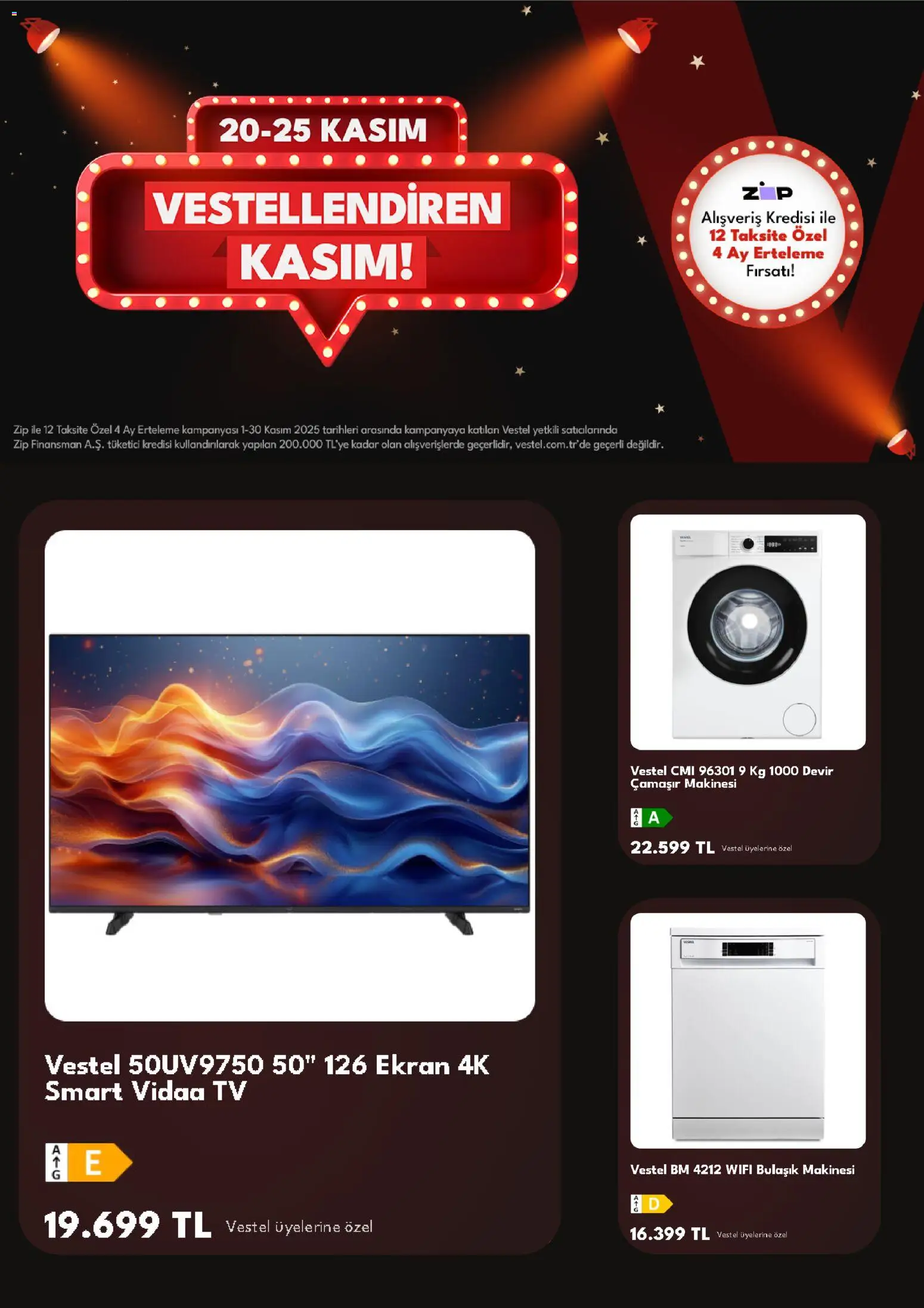 Vestel Black Friday - 24.11.2025 tarihinden itibaren geçerlidir | Sayfa: 2 | Ürünler: TV, Çamaşır makinesi, Bulaşık makinesi