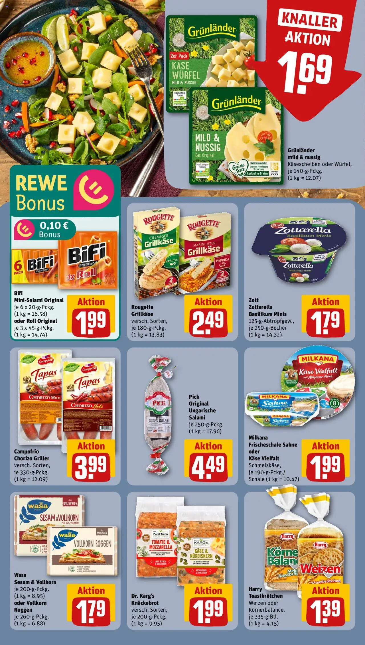 Rewe ihr Kaufpark Prospekt 	 - gültig ab dem 28.07.2025 | Seite: 10 | Produkte: Käse, Mozzarella, Grunlander, Salami