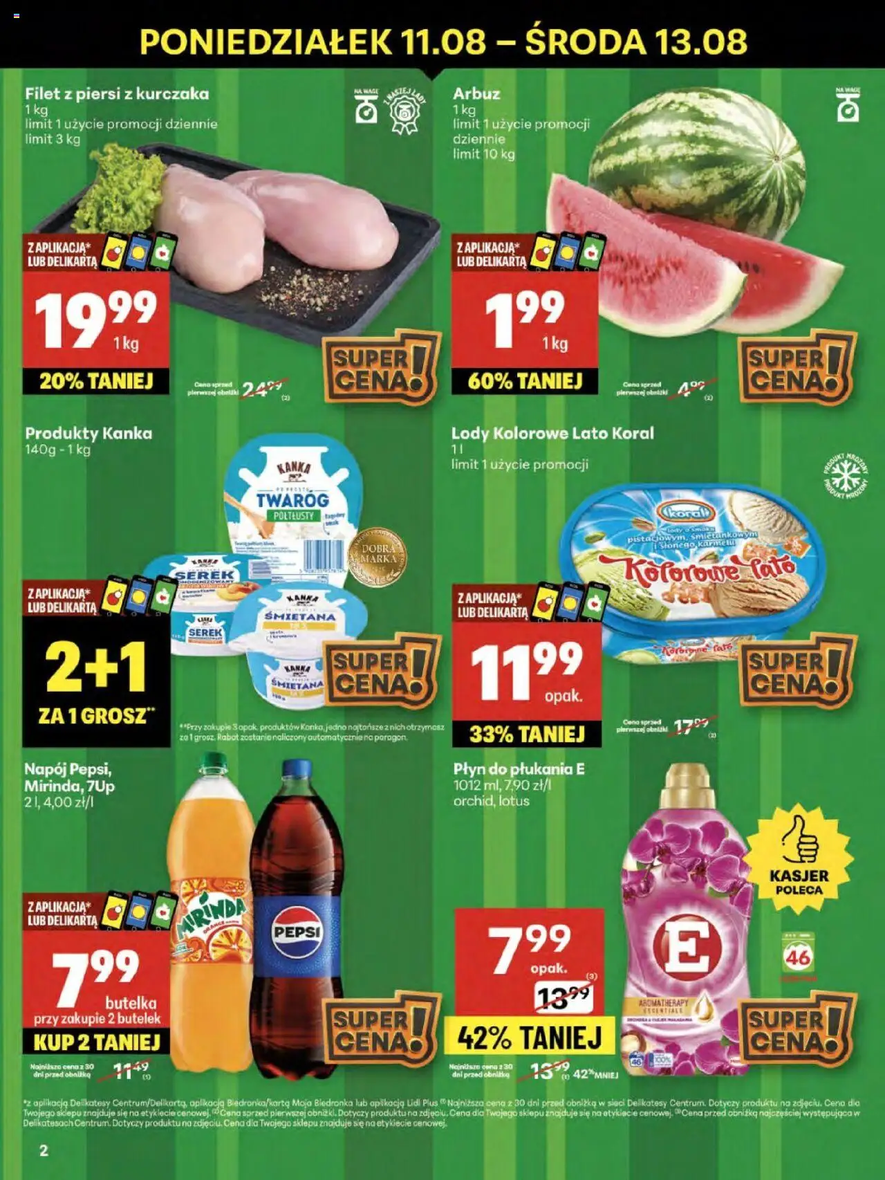 Delikatesy Centrum Gazetka - Sklepy Własne od 07.08.2025 | Strona: 2 | Produkty: Arbuz, Delikatesy, Twaróg, Lody