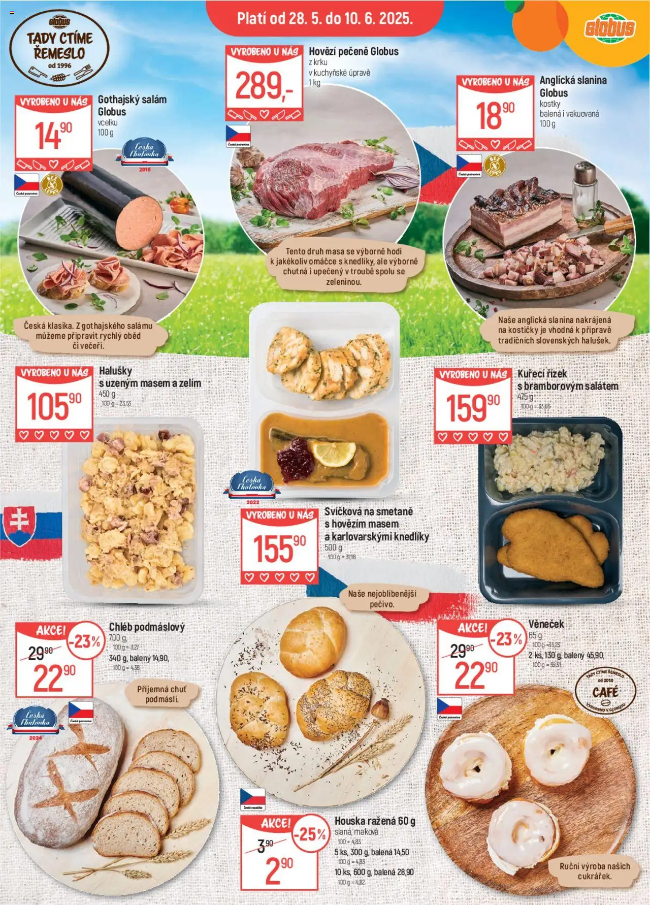 Globus leták od 28.05.2025 | Strana: 12 | Produkty: Chléb, Šála, Anglická slanina, Kostky