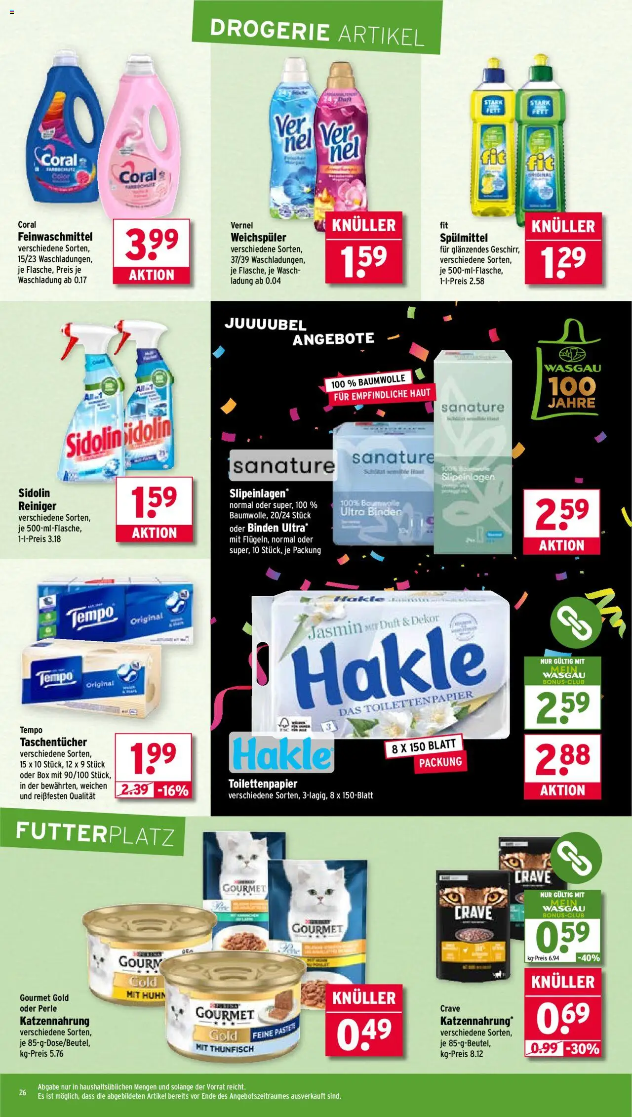 Wasgau Prospekt 	 – gültig ab 08.09.2025 | Seite: 26 | Produkte: Thunfisch, Box, Duft, Tempo