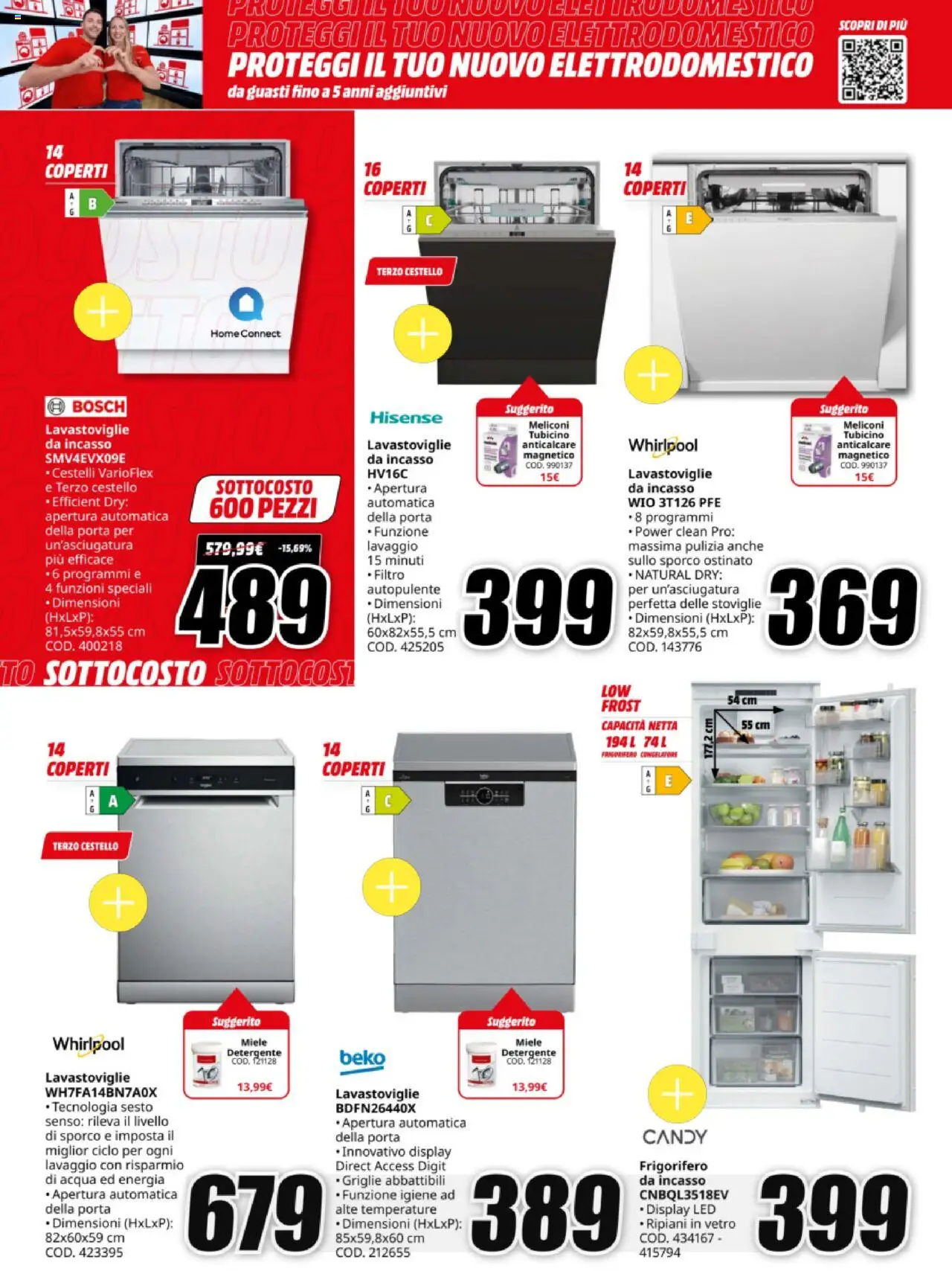 Volantino Media World del 03.10.2025 | Pagina: 28 | Prodotti: Lavastoviglie da incasso, Acqua, Miele, Frigorifero da incasso