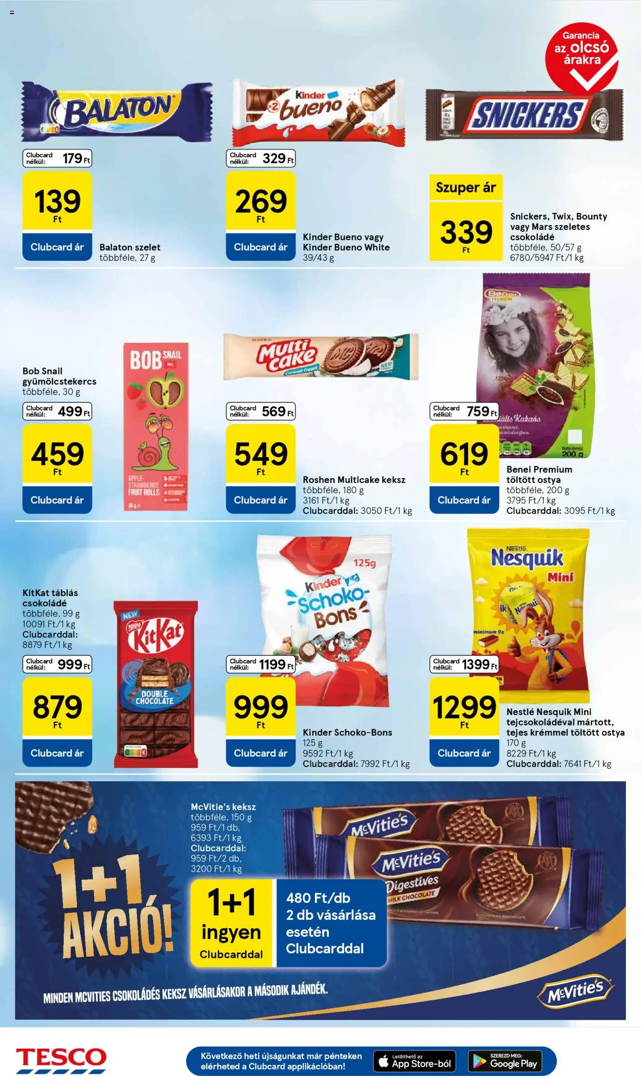 Tesco akciós ujság - amely érvényes a következő dátumtól: 21.10.2025 | Oldal: 22 | Termékek: Nesquik, Snickers, Csokoládé, Bor