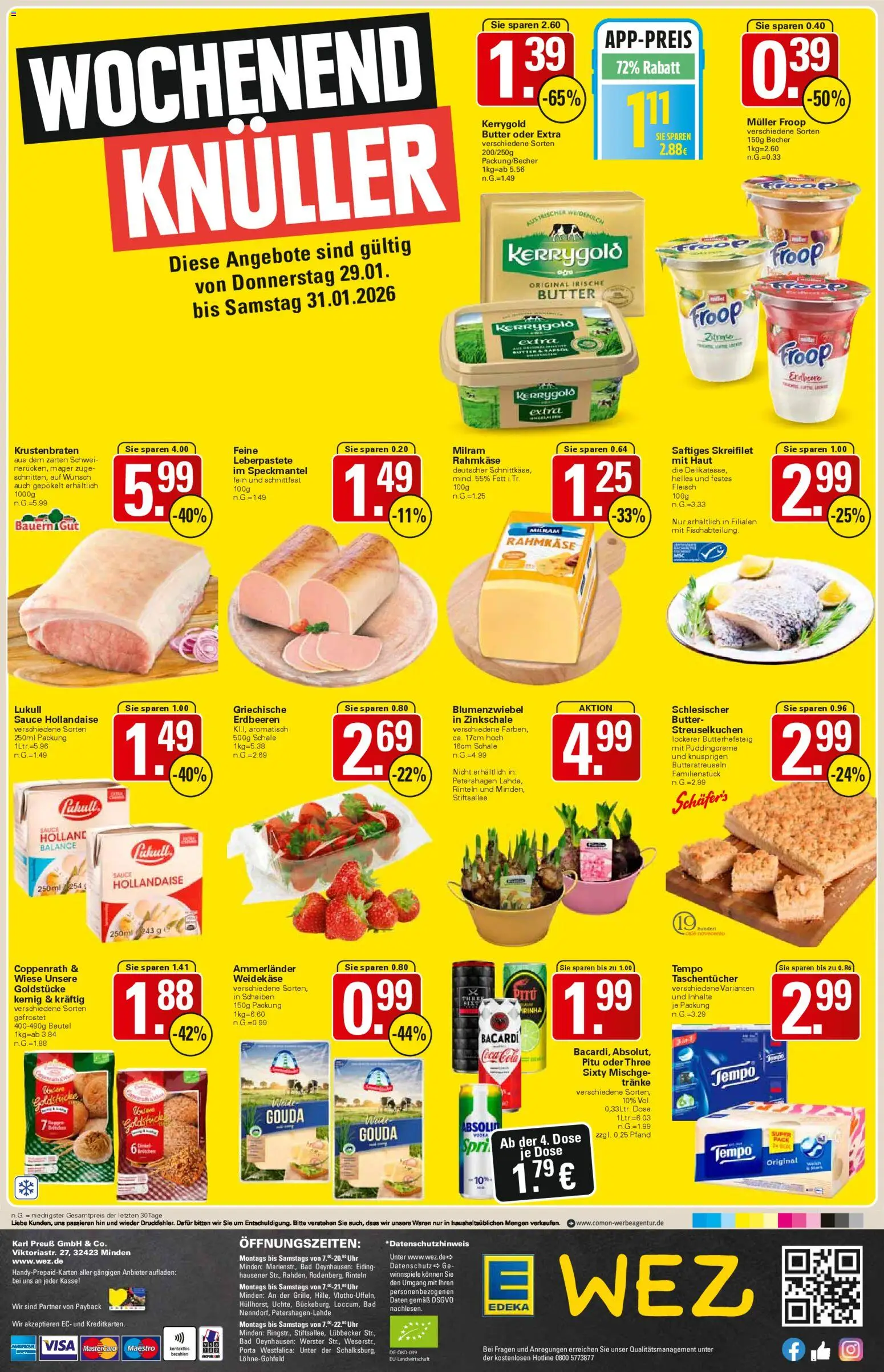 WEZ Prospekt – gültig ab 26.01.2026 | Seite: 16 | Produkte: Froop, Cola, Butter, Tempo
