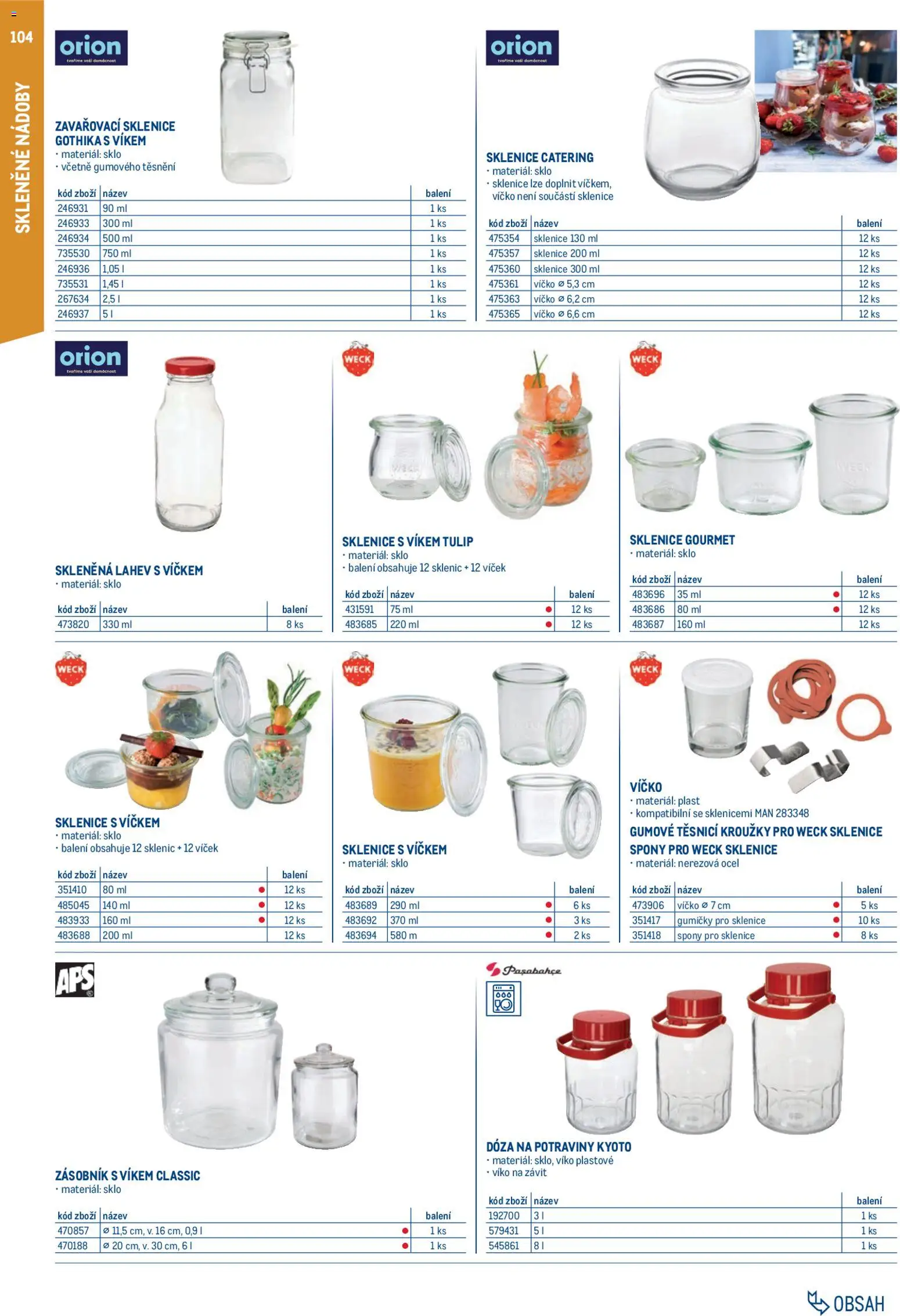 Makro leták - Gastro vybavení a zařízení od 01.02.2026 | Strana: 104 | Produkty: Dóza, Zavařovací sklenice, Dóza na potraviny, Láhev