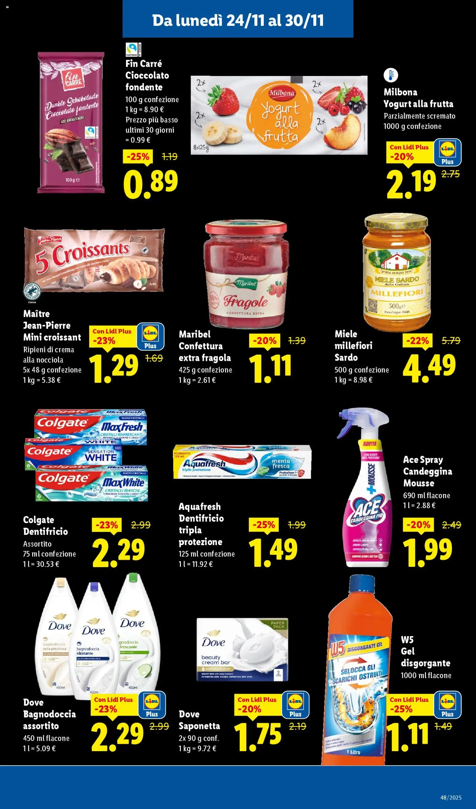 Volantino Lidl del 24.11.2025 | Pagina: 13 | Prodotti: Candeggina, Croissant, Menta, Miele