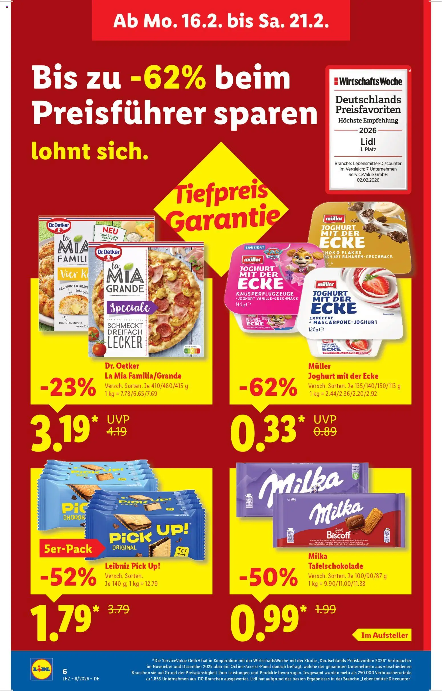 Lidl Prospekt Gundelsheim – gültig ab 16.02.2026 | Seite: 14 | Produkte: Joghurt, Milka, Kraut