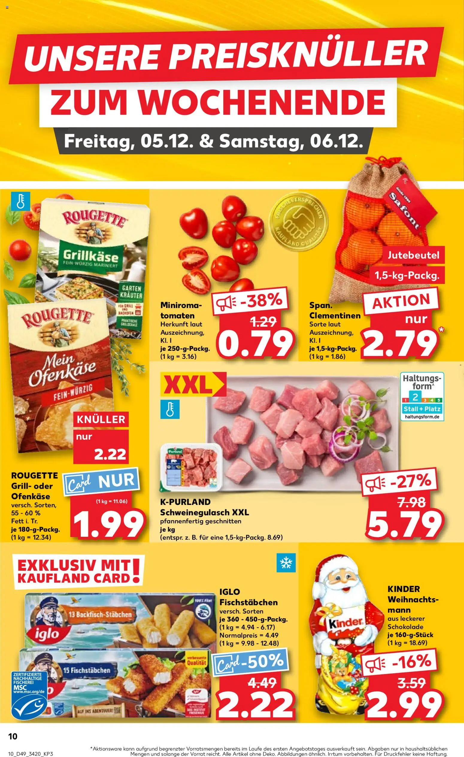 Kaufland prospekt Berlin	 – gültig ab 04.12.2025 | Seite: 10 | Produkte: Schokolade, Iglo, Tomaten, Fischstabchen