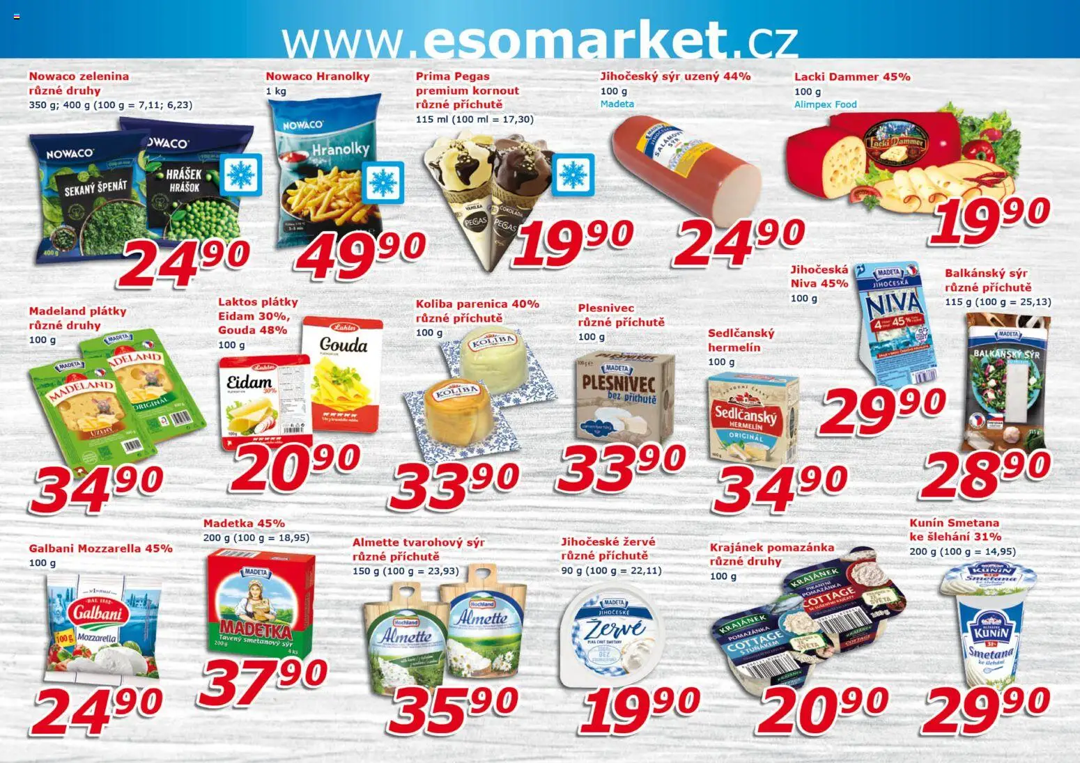 Eso market leták od 04.02.2026 | Strana: 4 | Produkty: Sýr, Hermelín, Pomazánka, Hrášek
