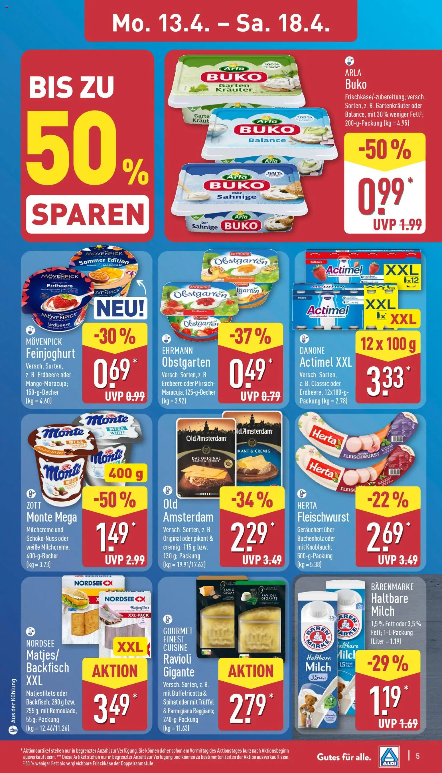 Aldi Prospekt 	 – gültig ab 13.04.2026 | Seite: 9 | Produkte: Actimel, Milch, Mango, Kraut