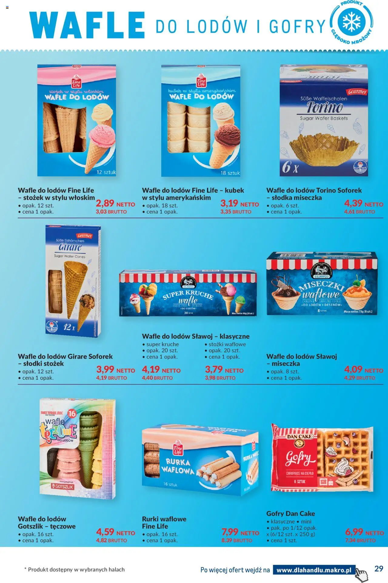 Makro Gazetka - Dystrybucja do sklepów od 19.08.2025 | Strona: 29 | Produkty: Wafle, Rurki waflowe