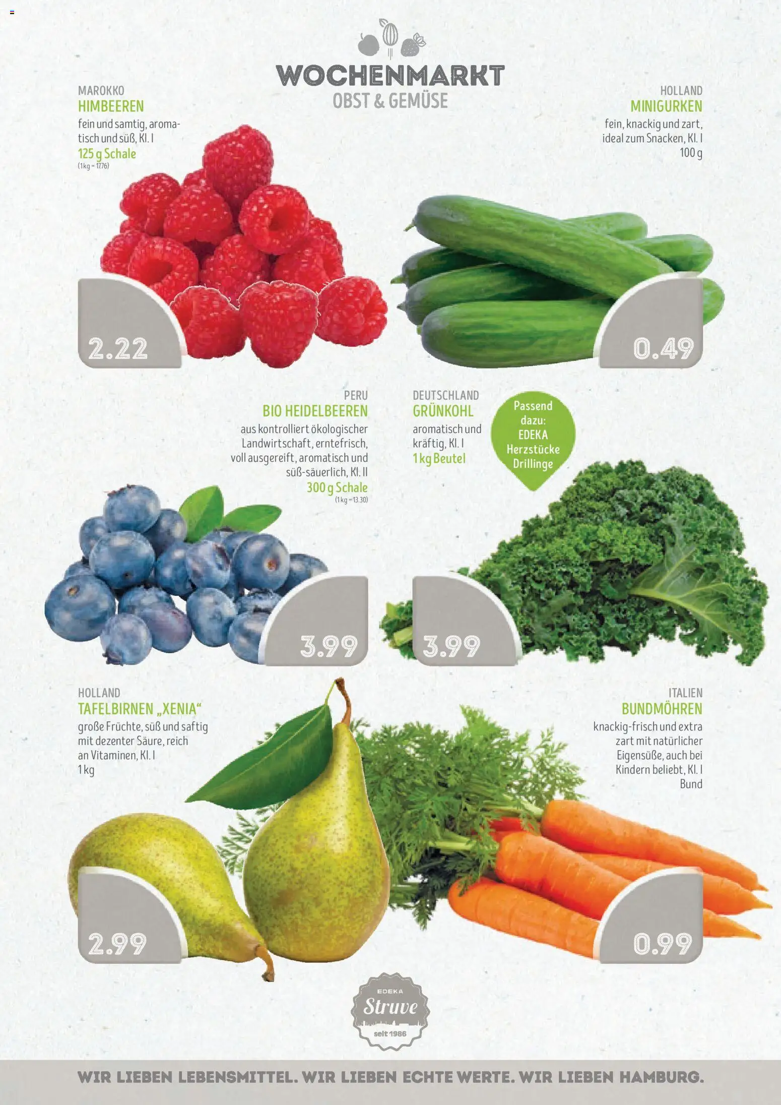Edeka Struve Prospekt 	 – gültig ab 17.11.2025 | Seite: 2 | Produkte: Himbeeren, Heidelbeeren, Gemüse, Obst